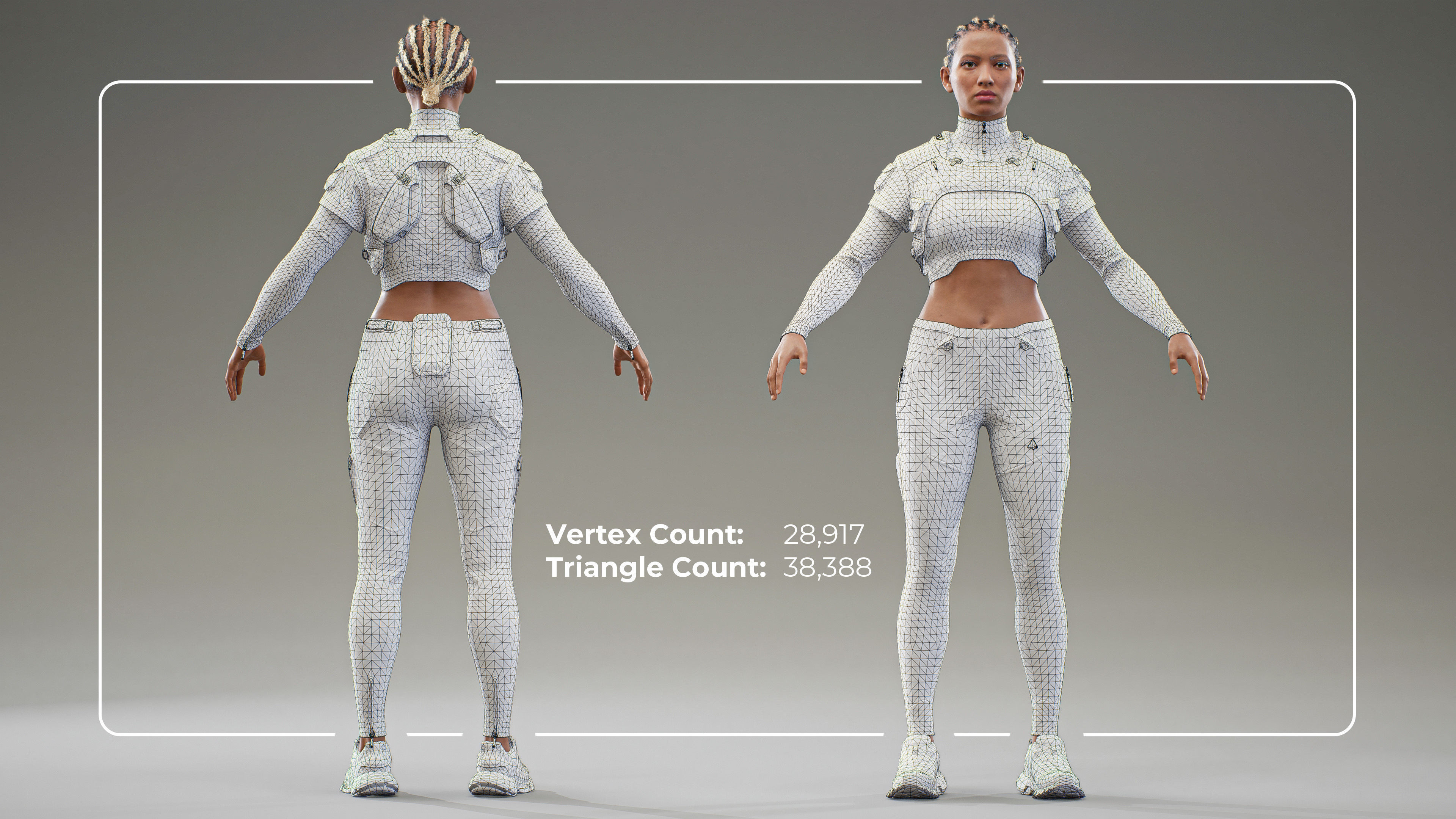 Sasha Stride Realtime Sci-fi Character - Rigged Low-poly 3D model_11