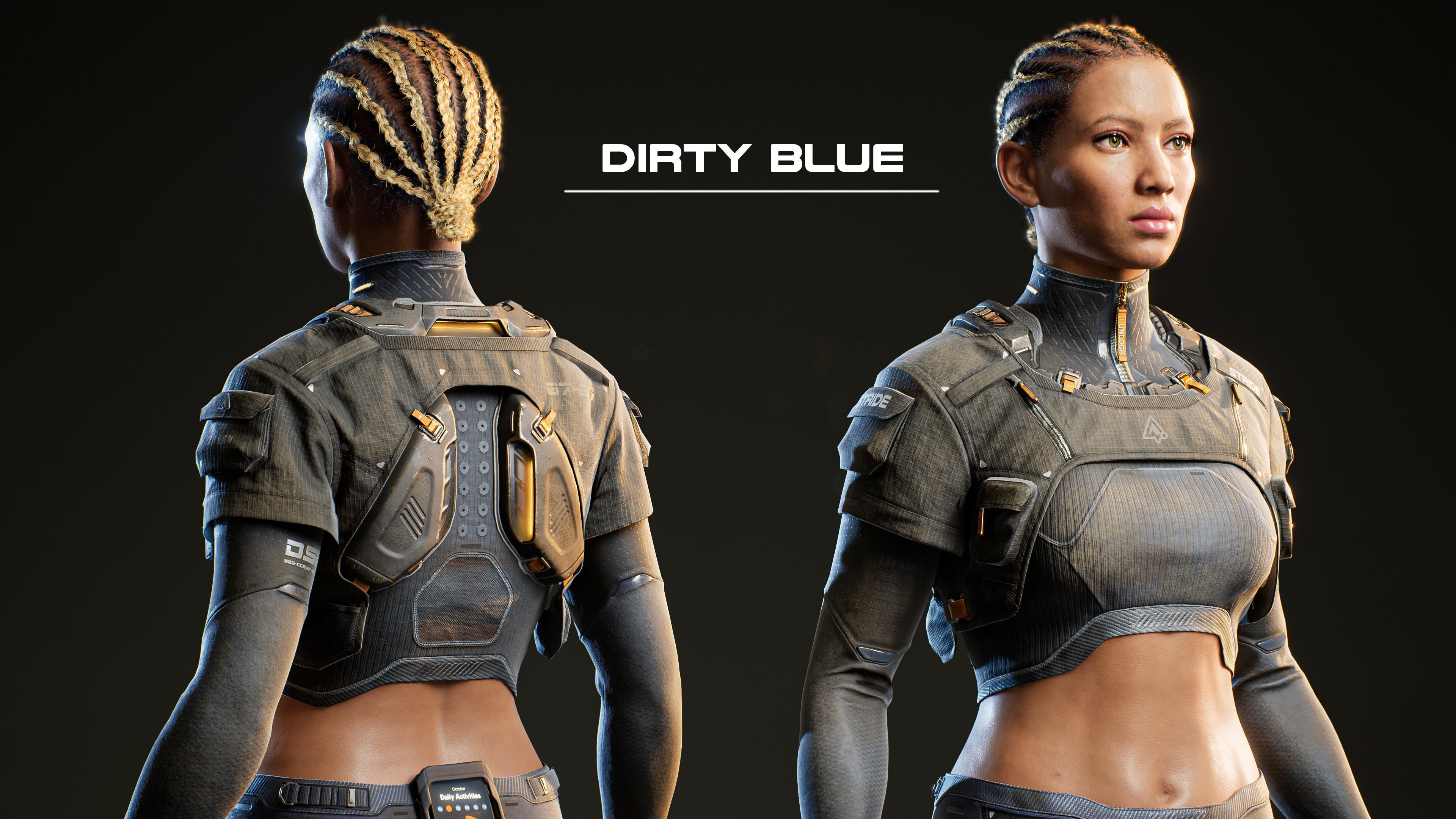 Sasha Stride Realtime Sci-fi Character - Rigged Low-poly 3D model_14