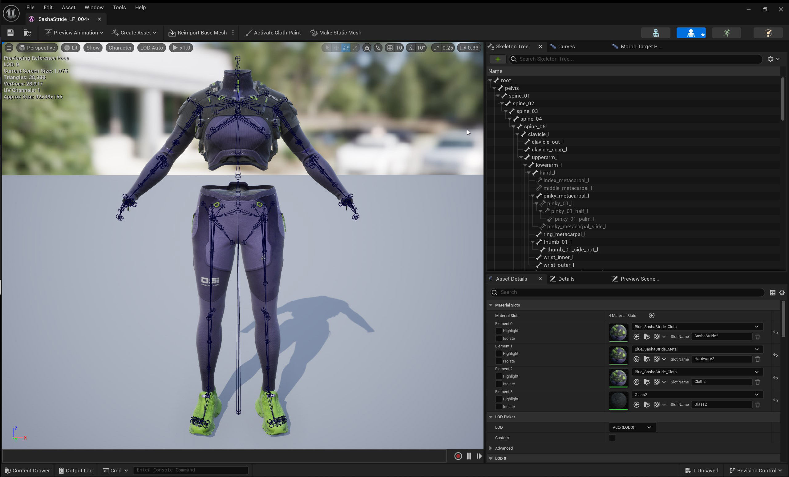 Sasha Stride Realtime Sci-fi Character - Rigged Low-poly 3D model_13