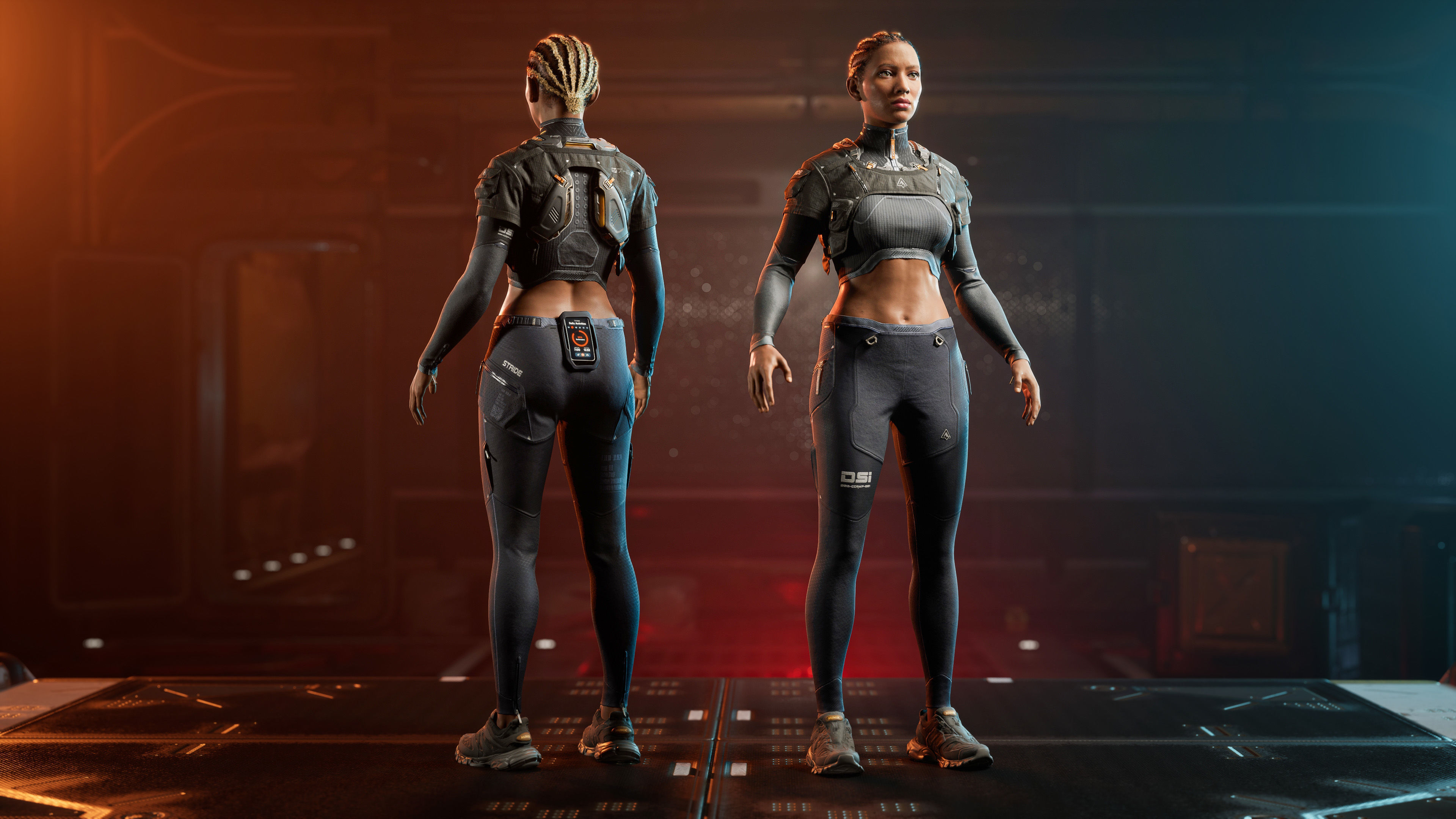 Sasha Stride Realtime Sci-fi Character - Rigged Low-poly 3D model_6