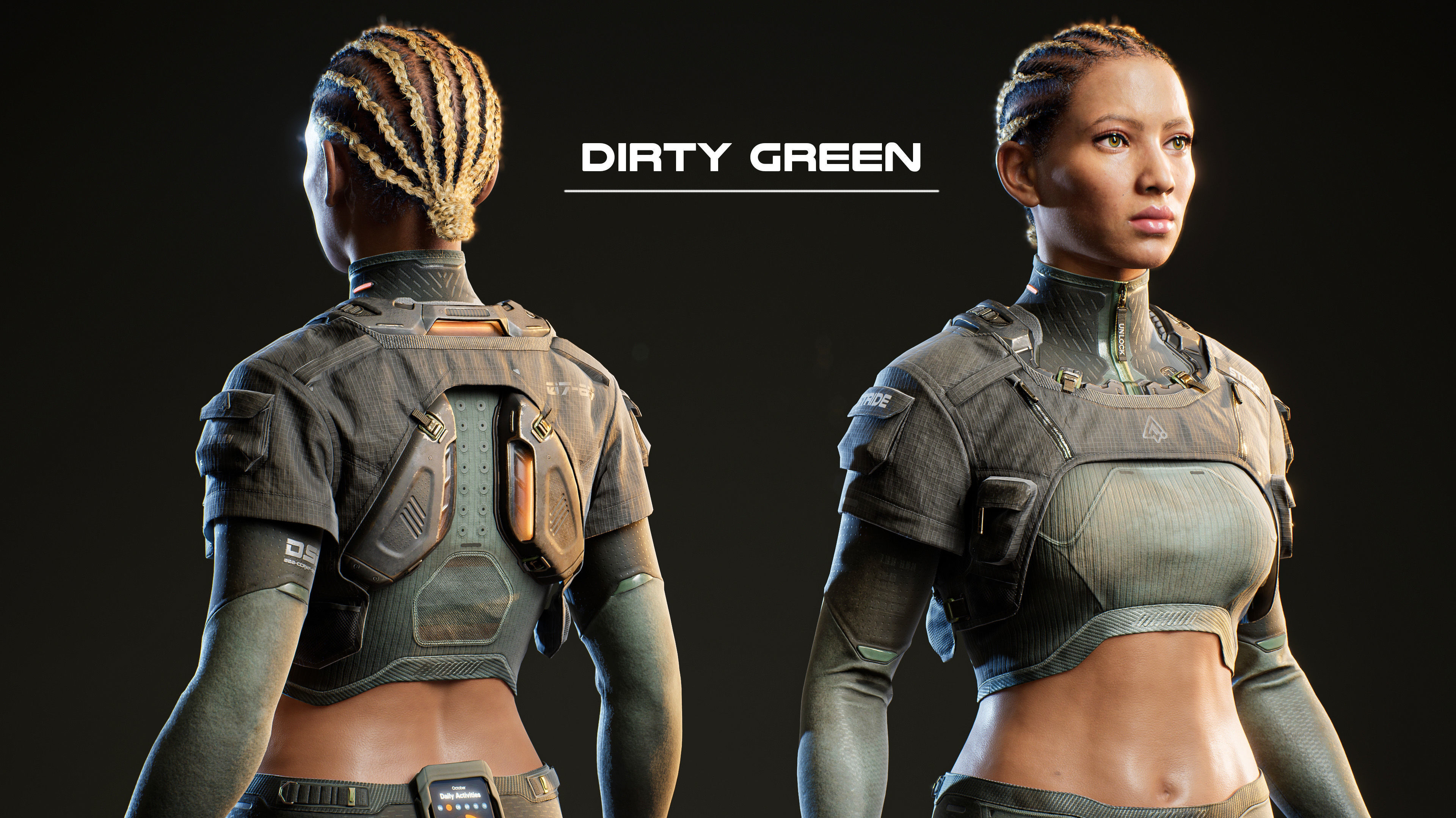 Sasha Stride Realtime Sci-fi Character - Rigged Low-poly 3D model_16