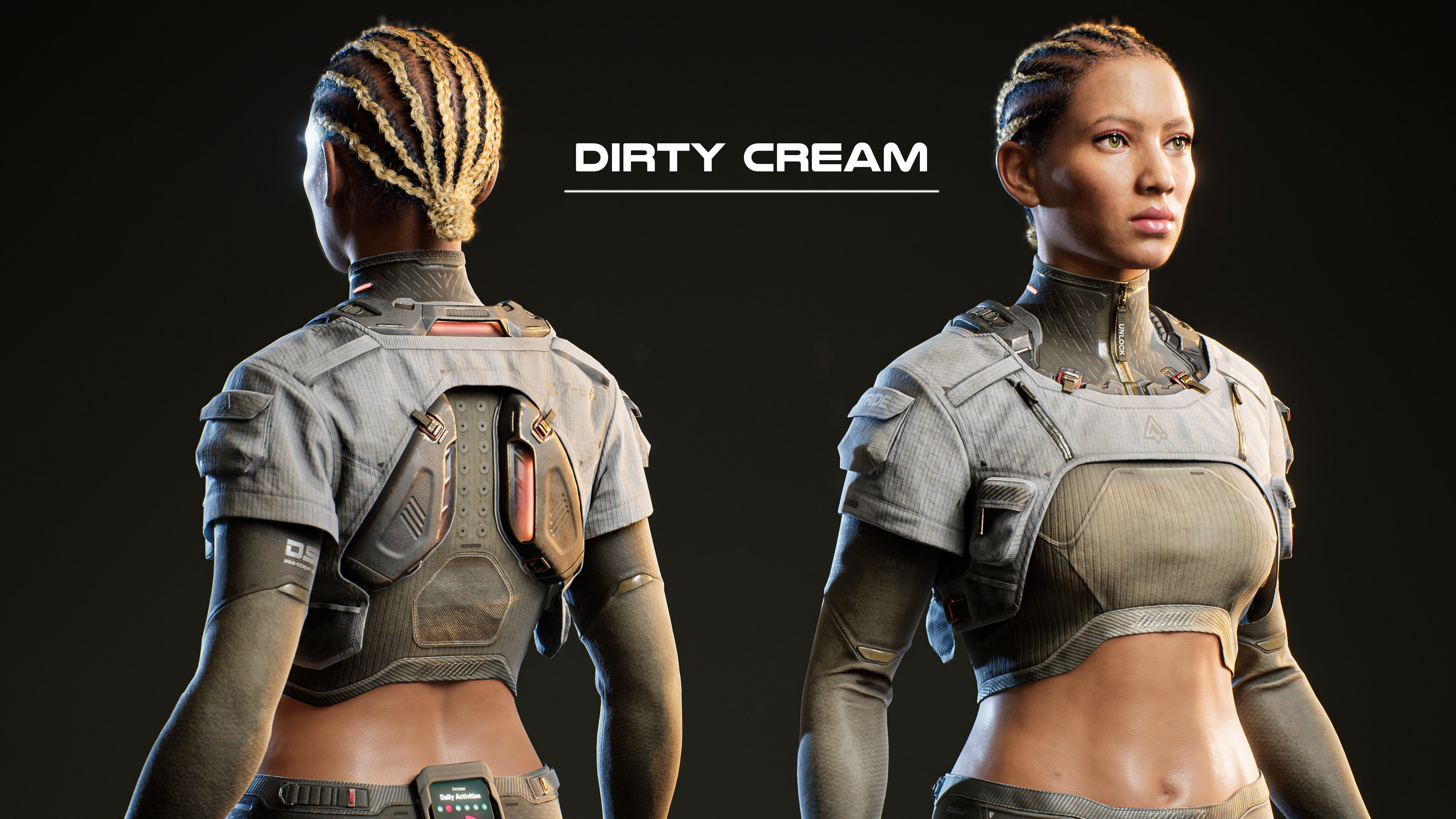 Sasha Stride Realtime Sci-fi Character - Rigged Low-poly 3D model_15