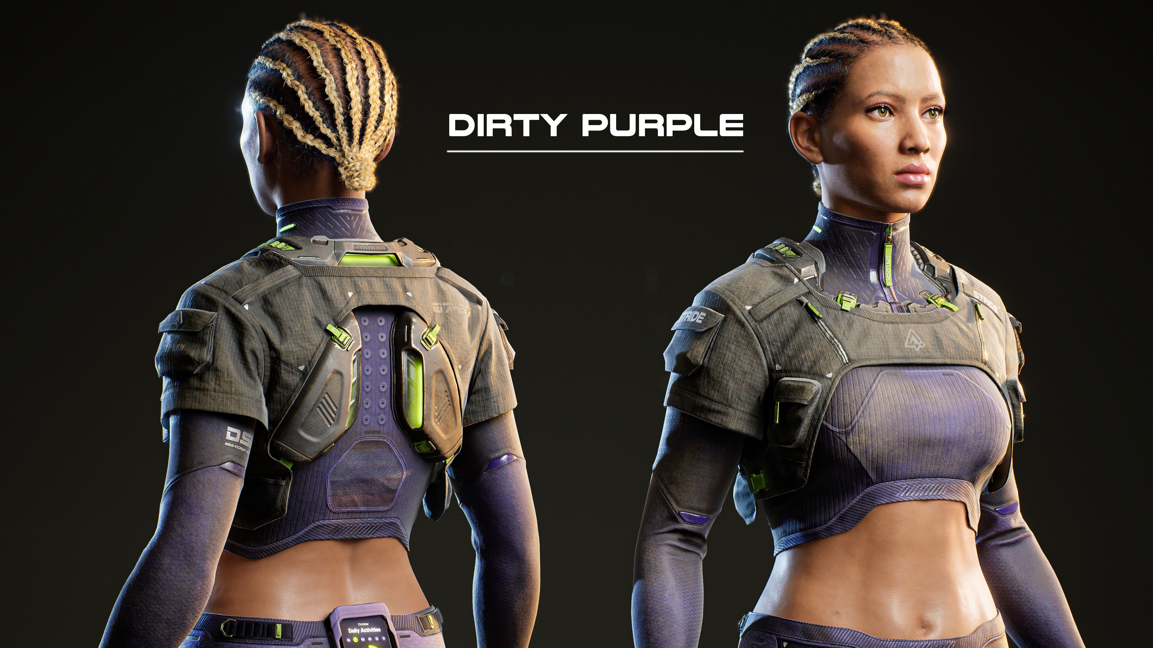 Sasha Stride Realtime Sci-fi Character - Rigged Low-poly 3D model_17