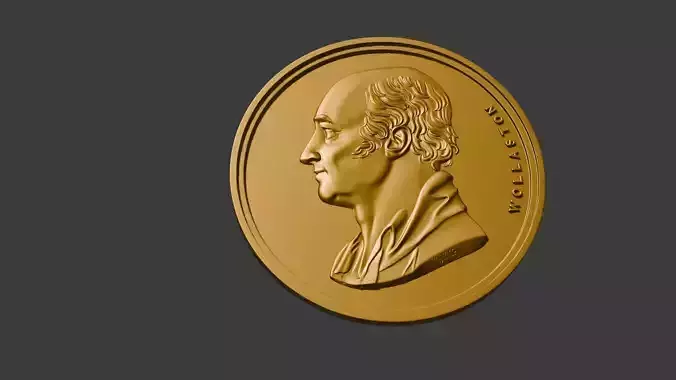 The Wollaston Medal pendant coin 3d model bas relief 3D print model