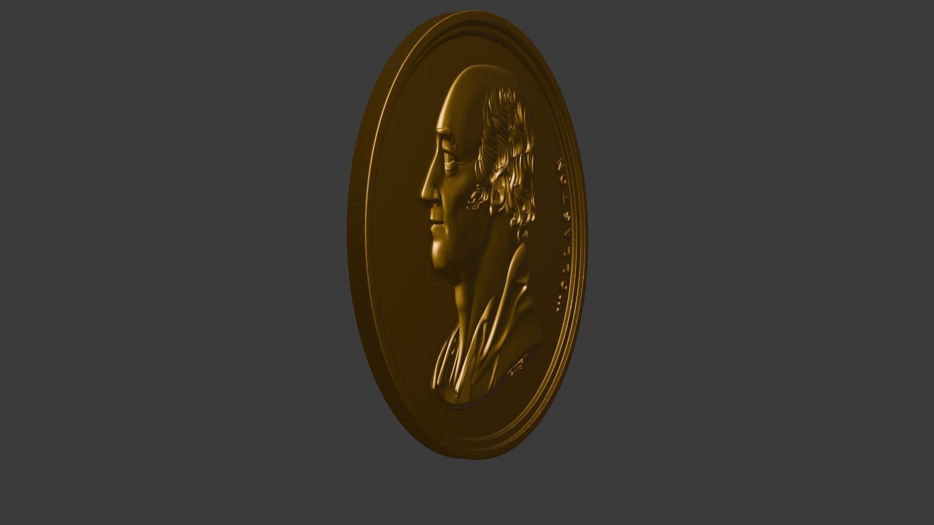 The Wollaston Medal pendant coin 3d model bas relief 3D print model_39