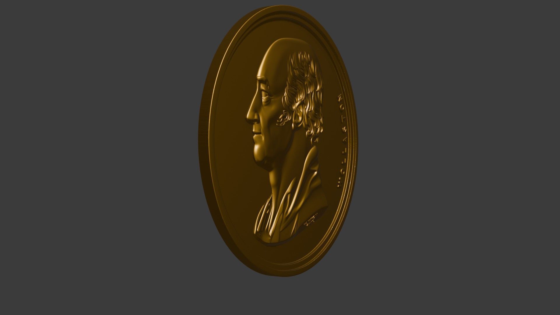 The Wollaston Medal pendant coin 3d model bas relief 3D print model_37