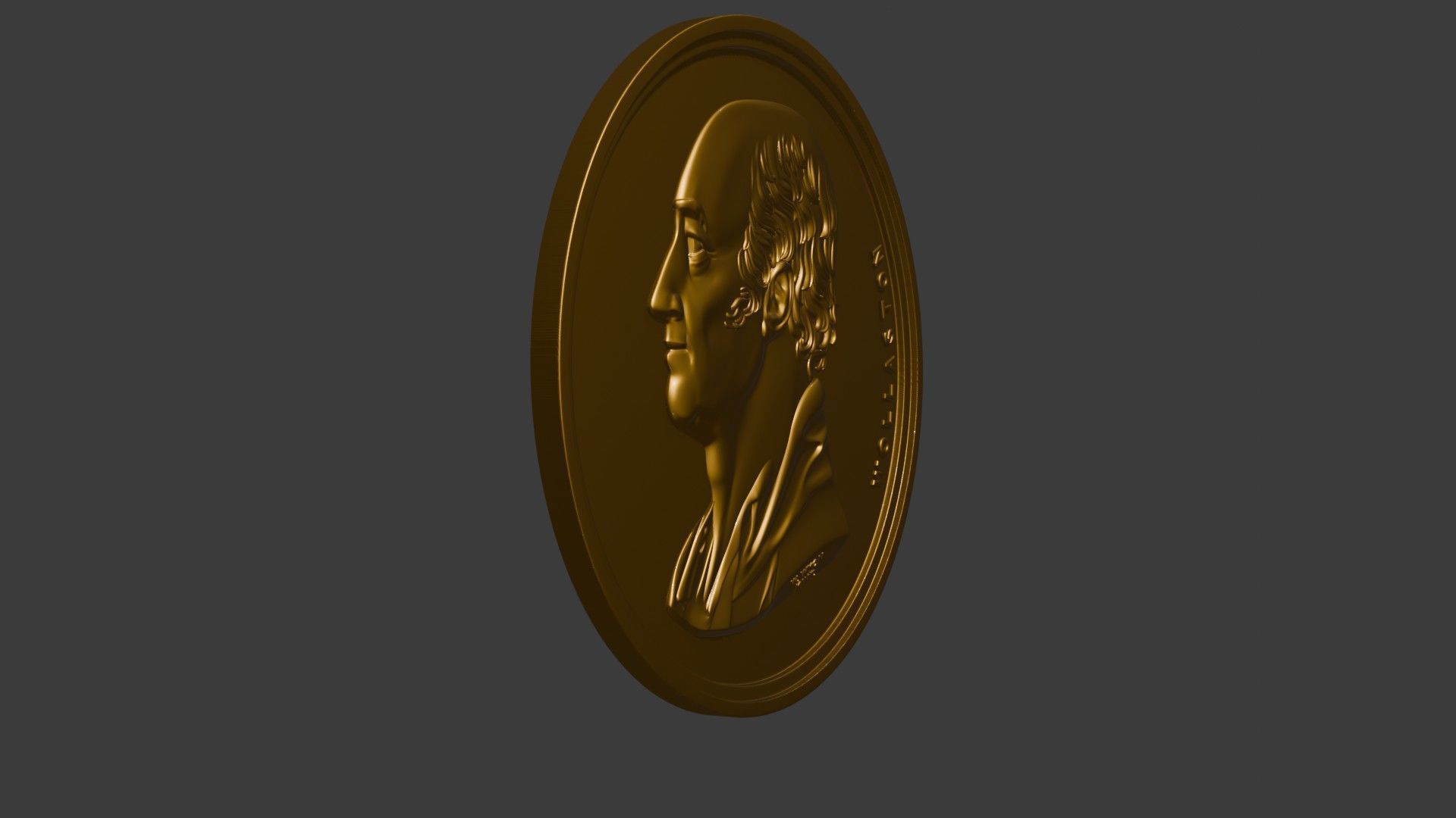 The Wollaston Medal pendant coin 3d model bas relief 3D print model_38