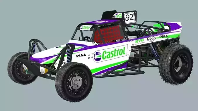 Post-Apocalypse Buggy Car XX With Gunholder 3D Model 3D model