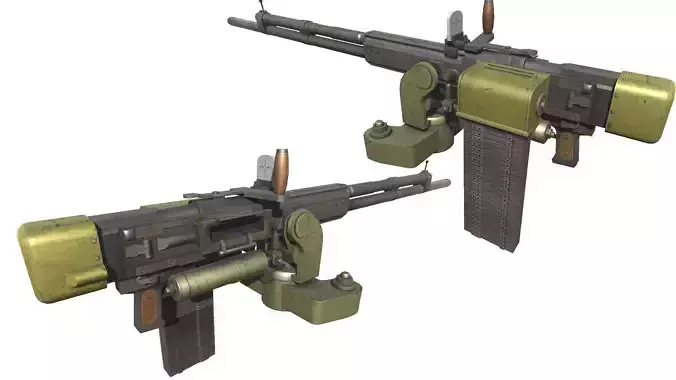 MCH-IL2-gun model 3d game ready model Low-poly 3D model