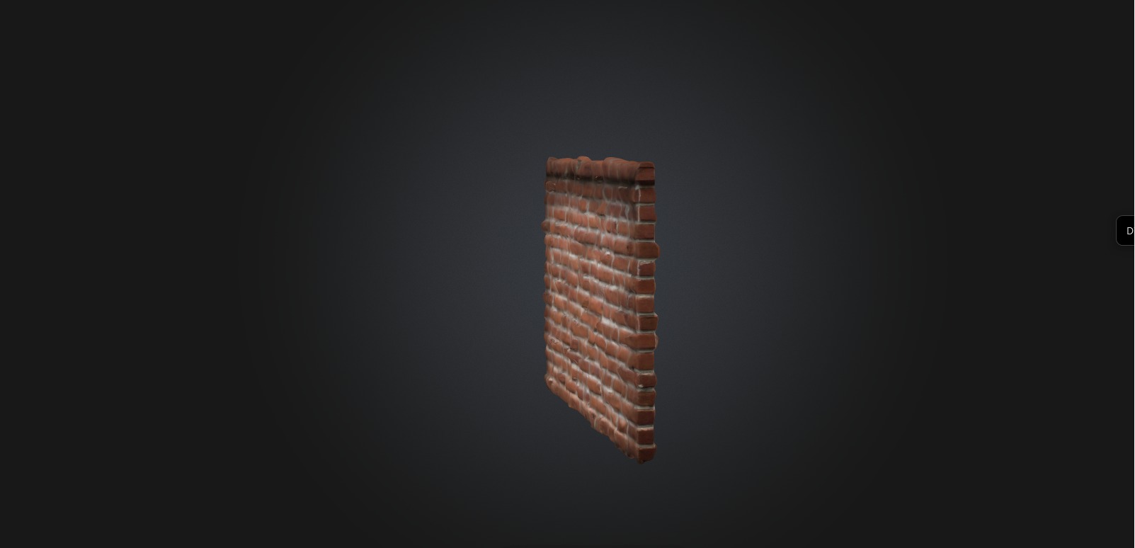 Brick Wall Low-poly 3D model_6