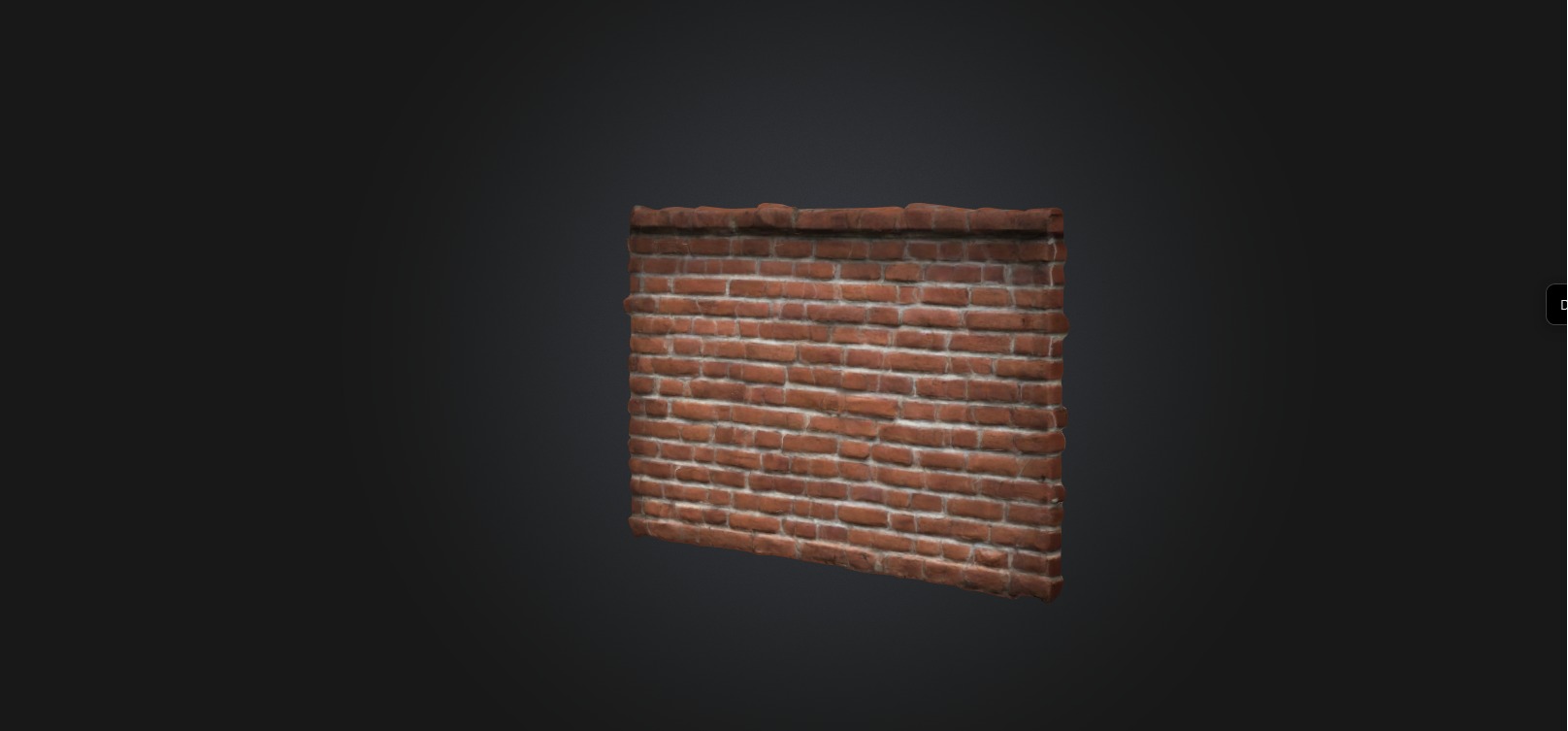 Brick Wall Low-poly 3D model_5