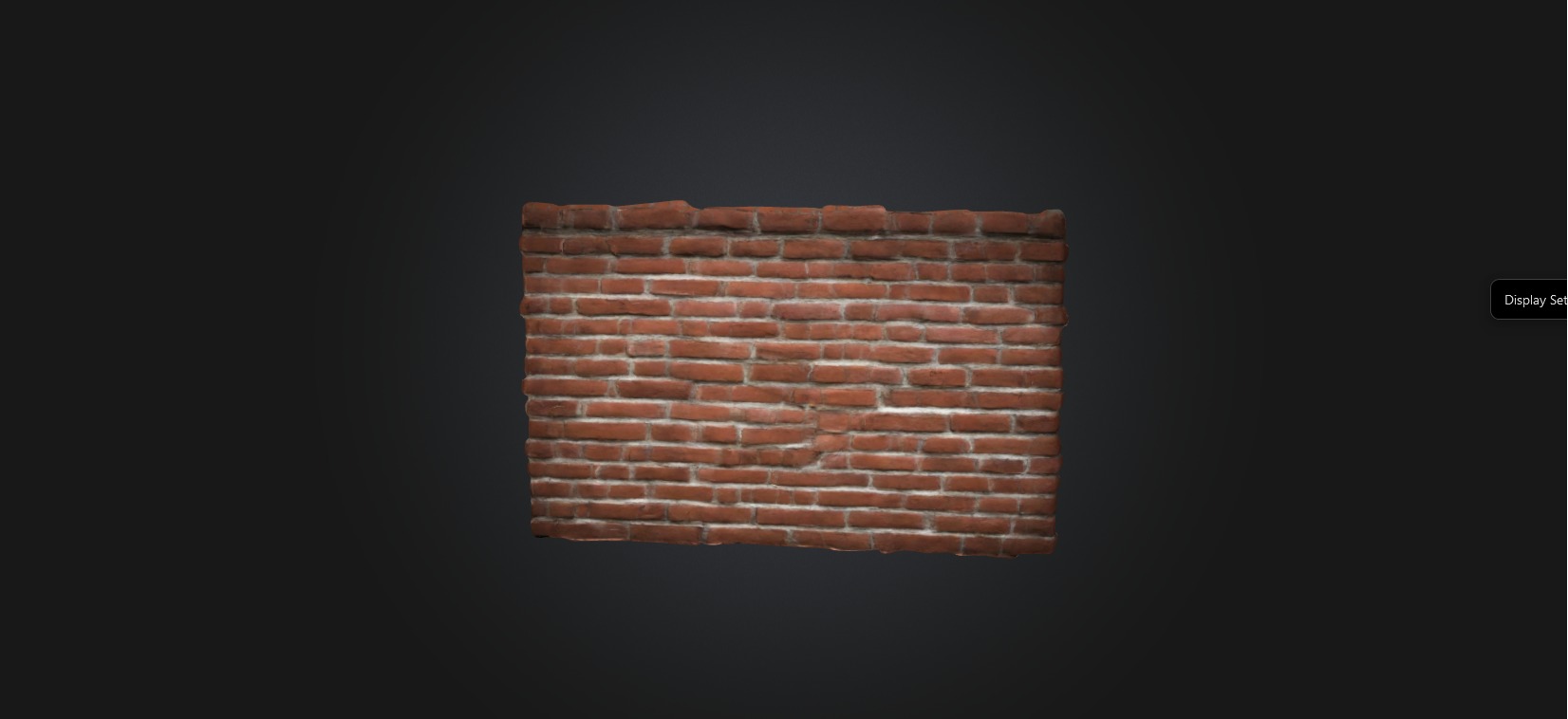 Brick Wall Low-poly 3D model_2