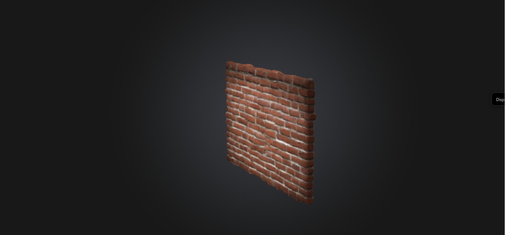 Brick Wall Low-poly 3D model_3