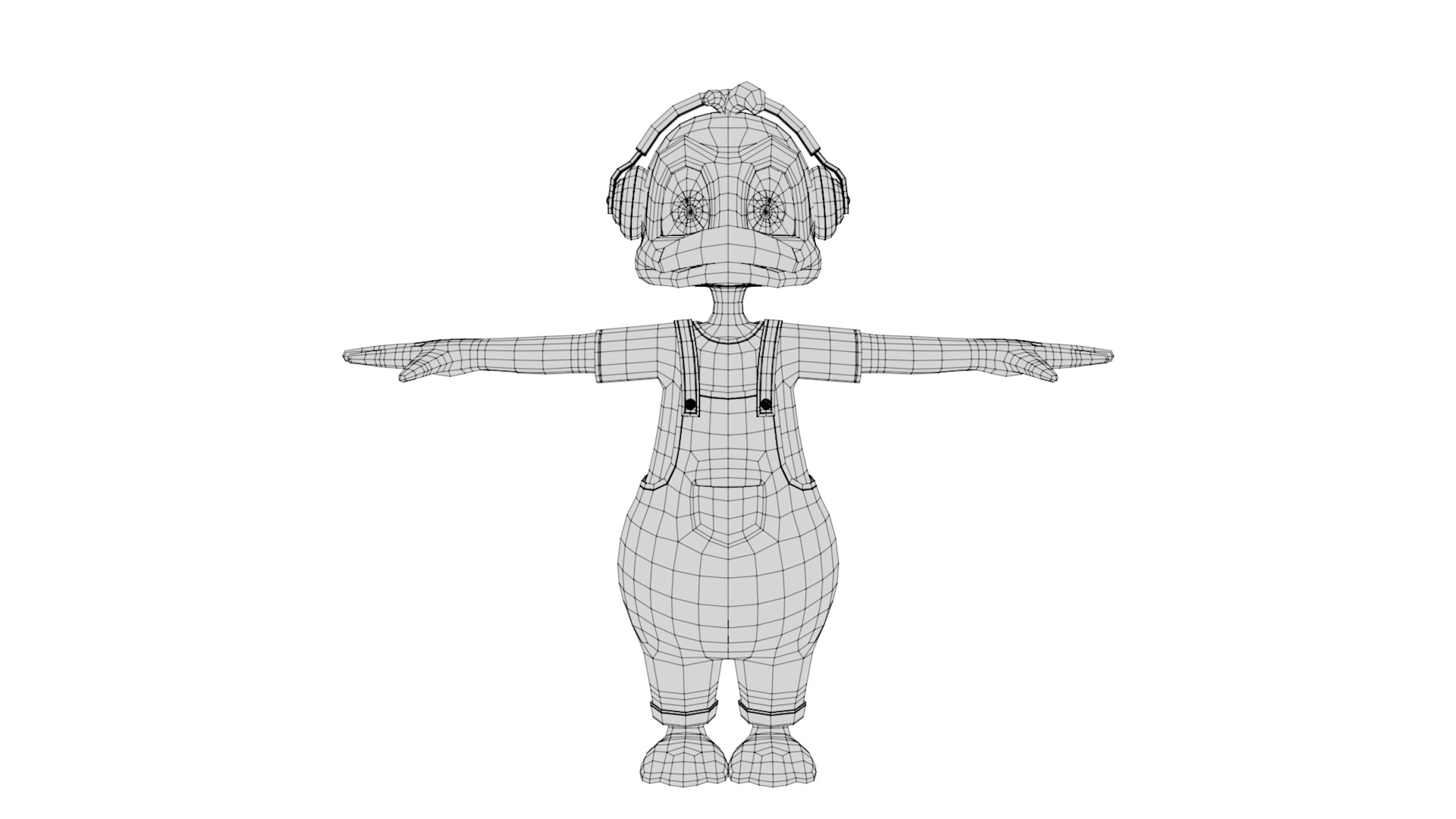 Rigged Cartoon Duck 3D model_7