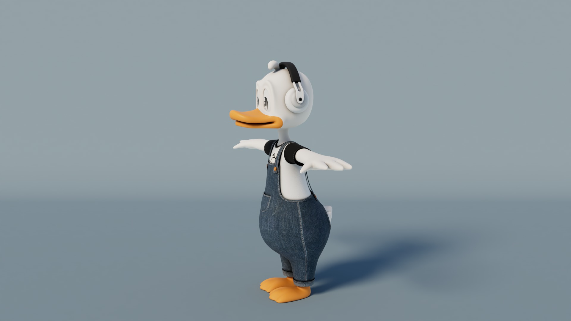 Rigged Cartoon Duck 3D model_5