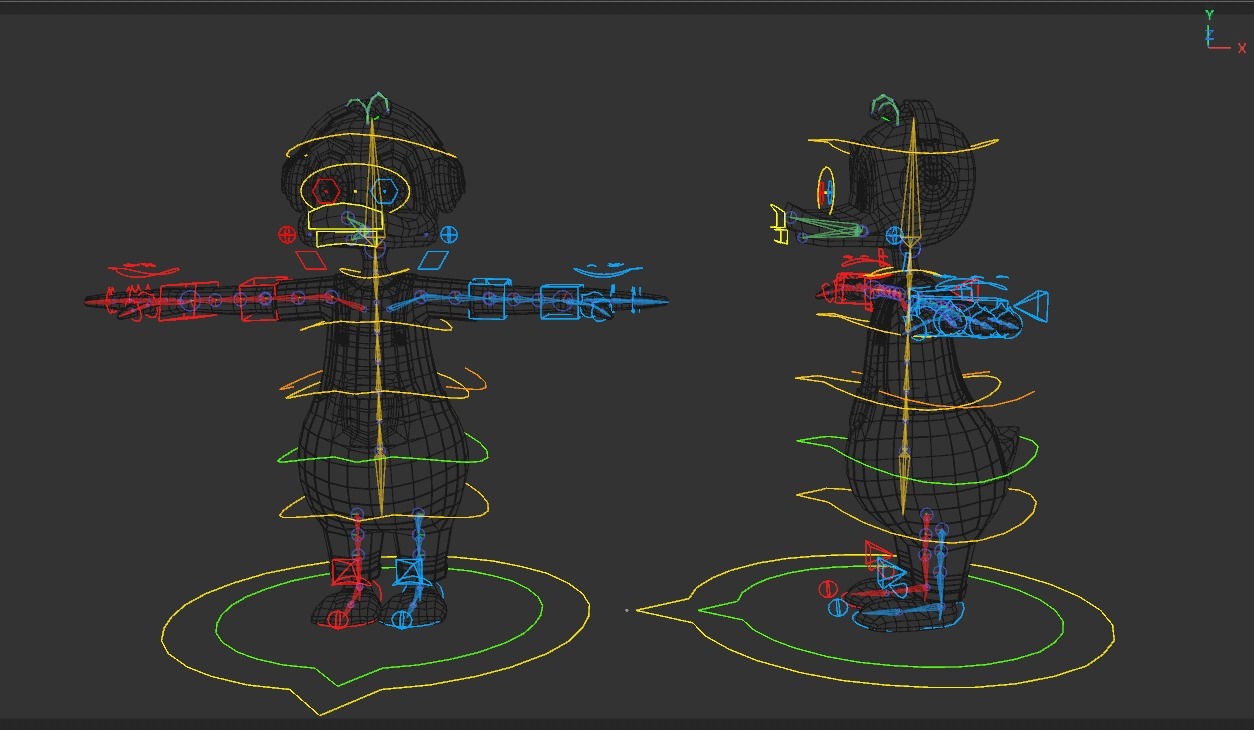 Rigged Cartoon Duck 3D model_10