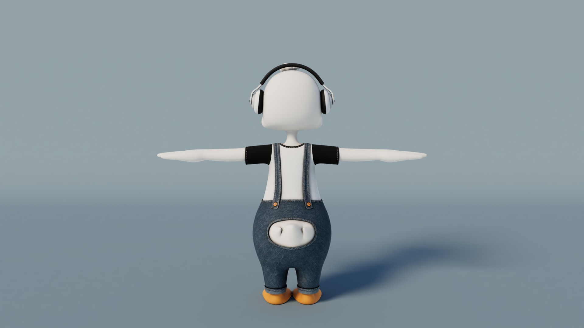Rigged Cartoon Duck 3D model_6