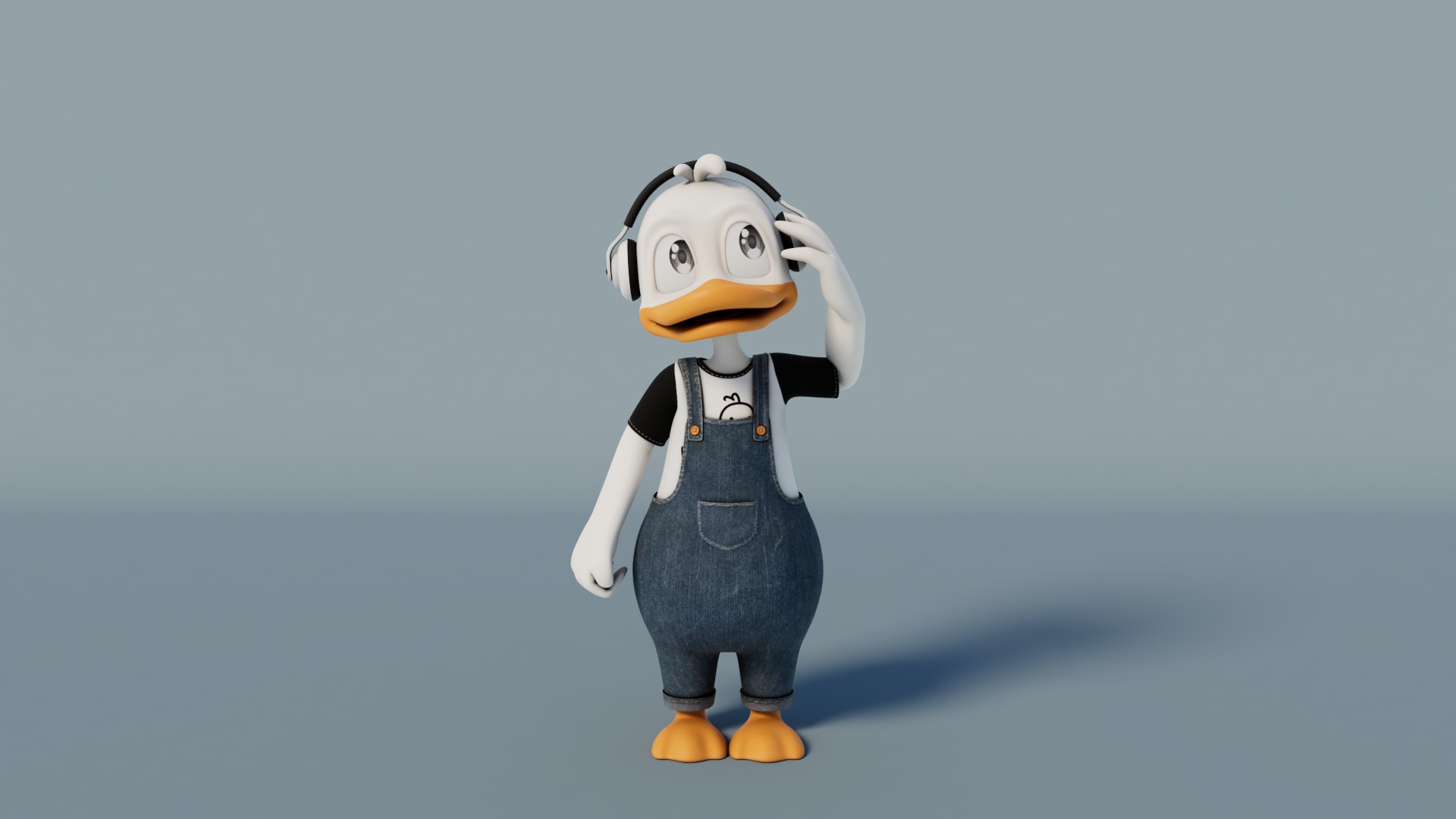 Rigged Cartoon Duck 3D model_3