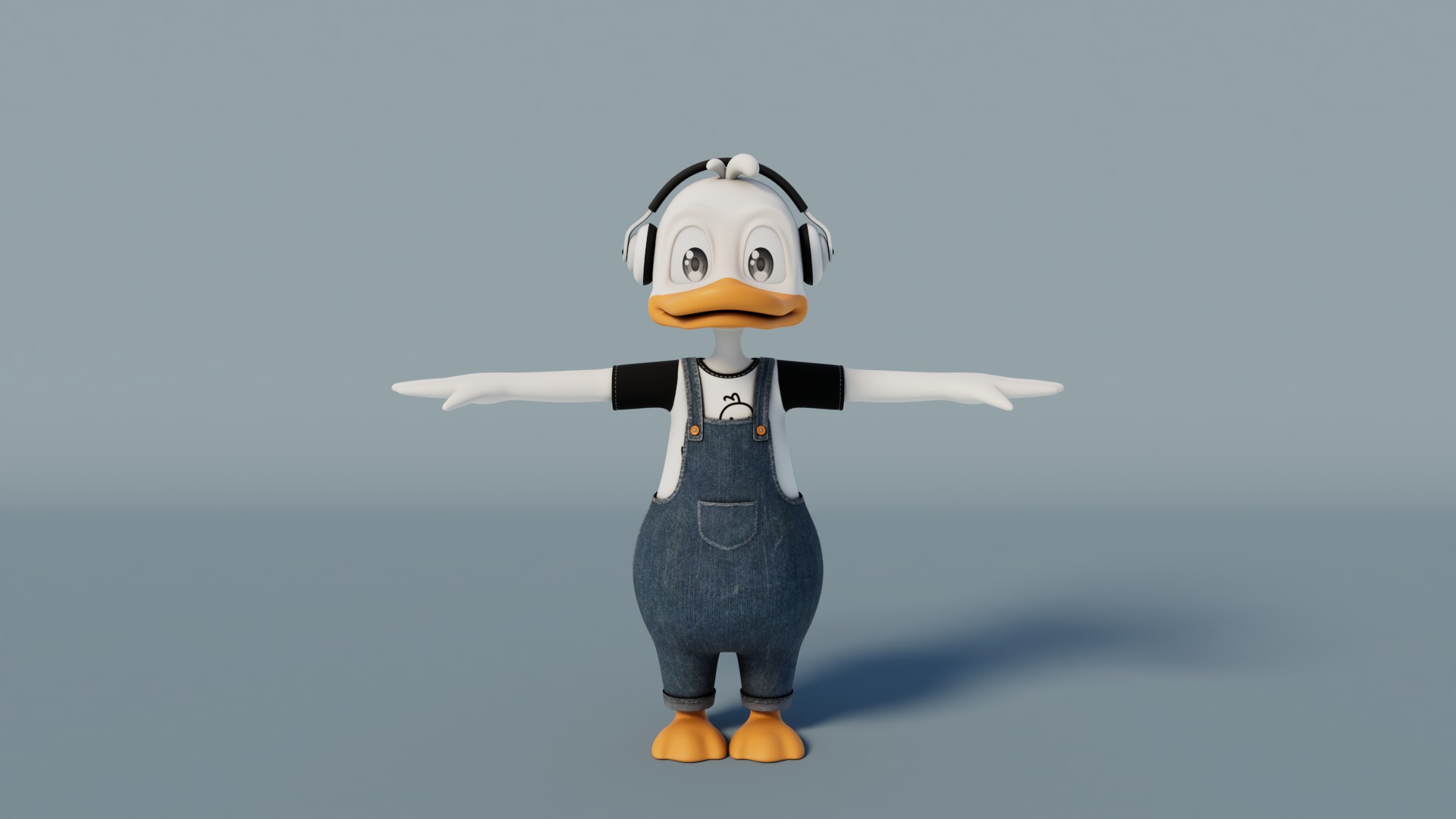 Rigged Cartoon Duck 3D model_4