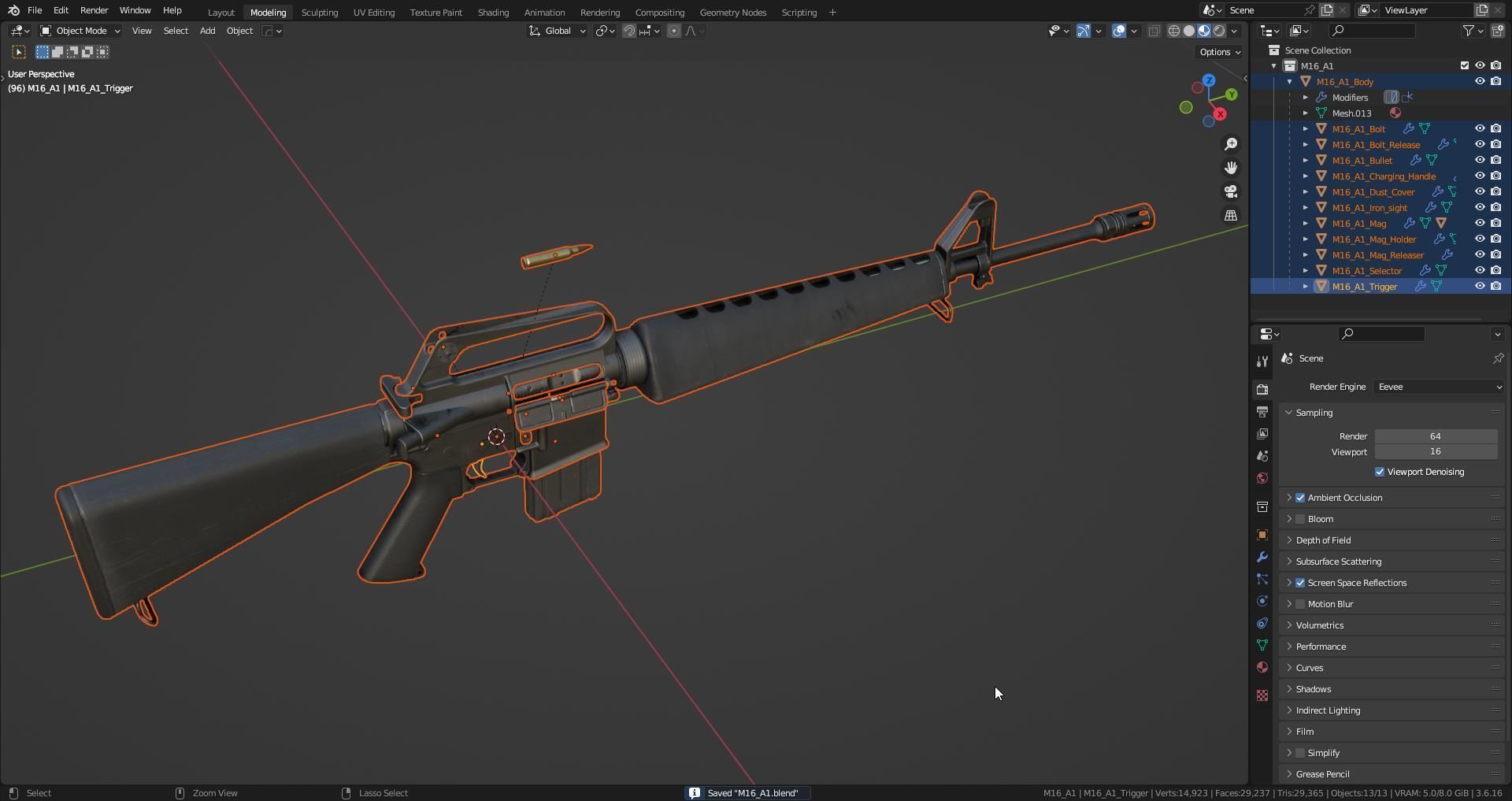 M16A1 NAM Low-poly 3D model_12