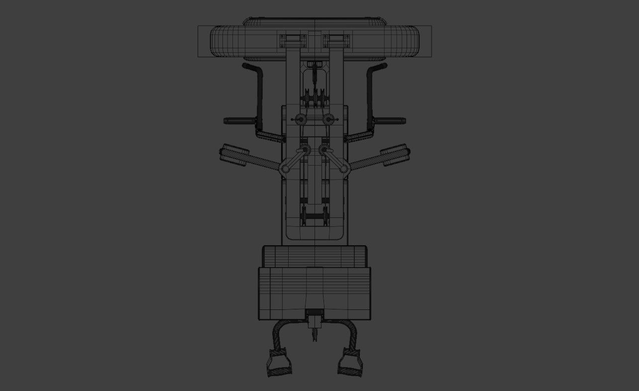 chest press machine Low-poly 3D model_16