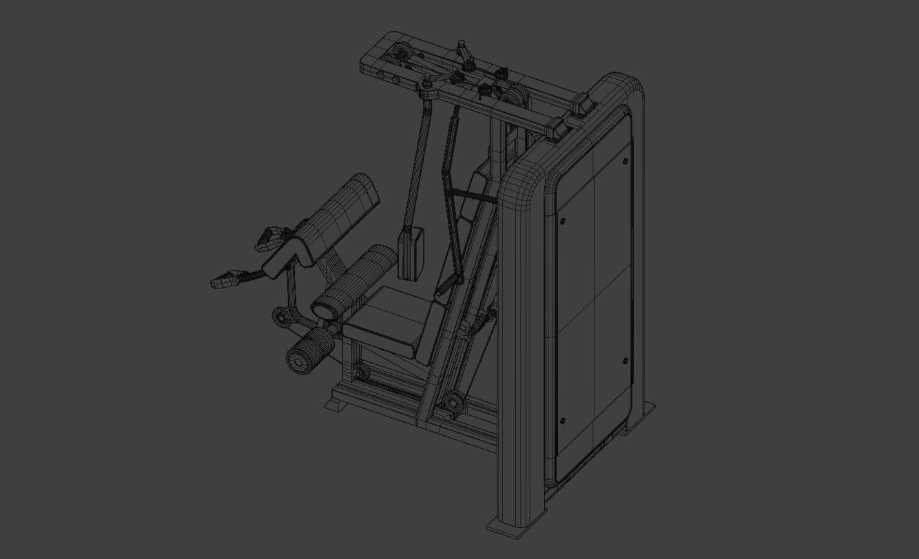 chest press machine Low-poly 3D model_17