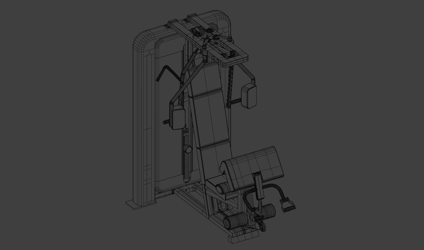 chest press machine Low-poly 3D model_13