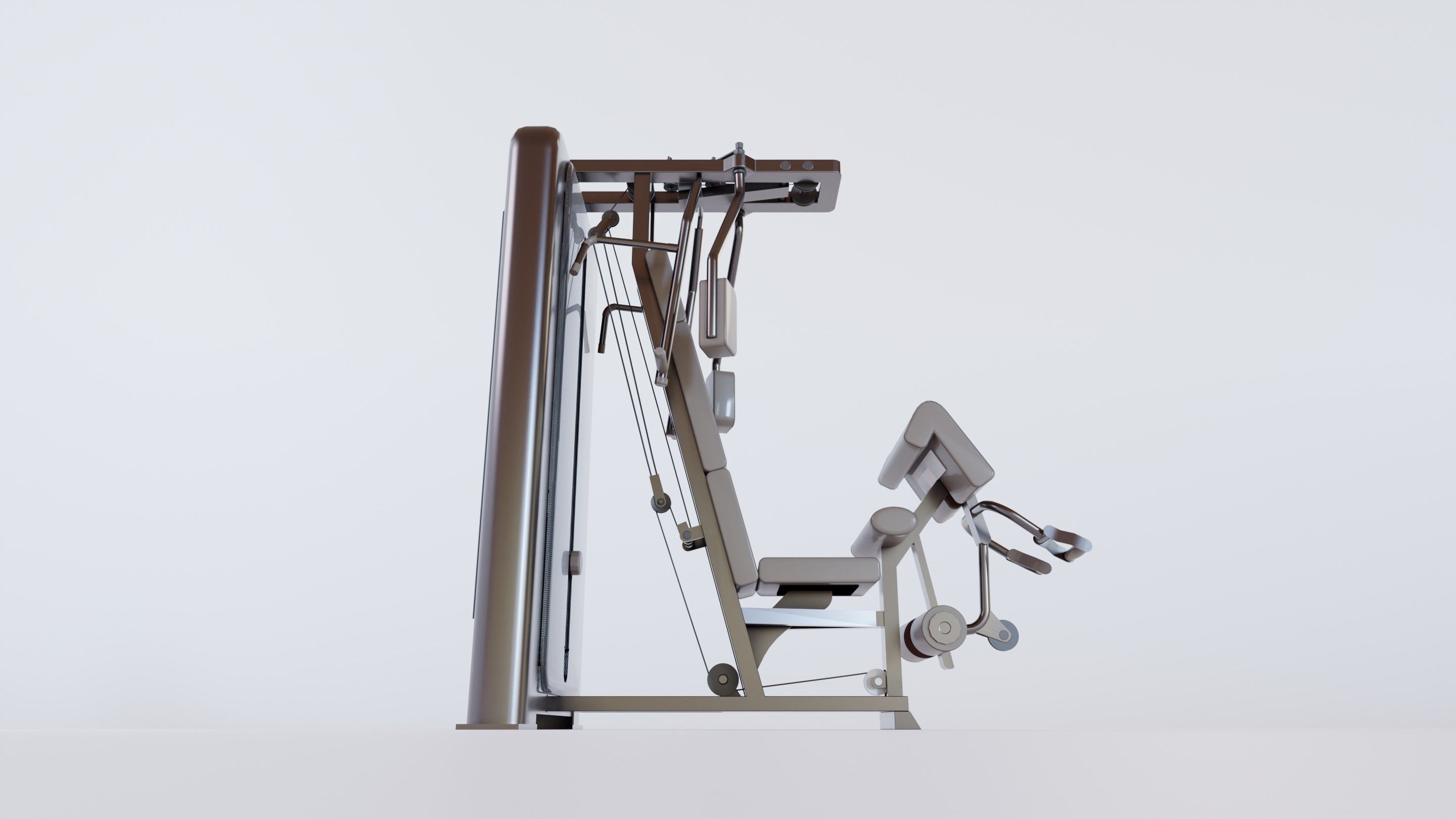 chest press machine Low-poly 3D model_12