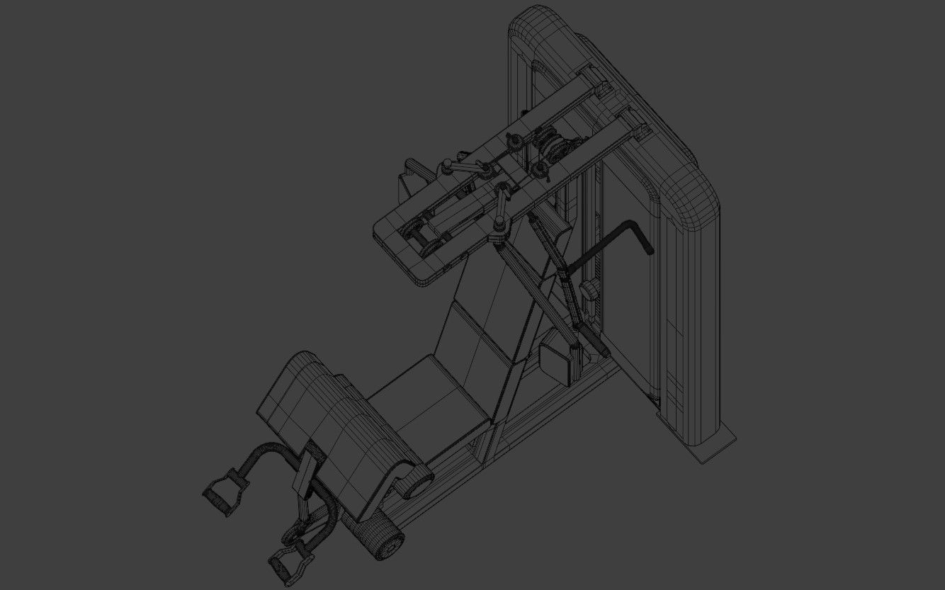 chest press machine Low-poly 3D model_18