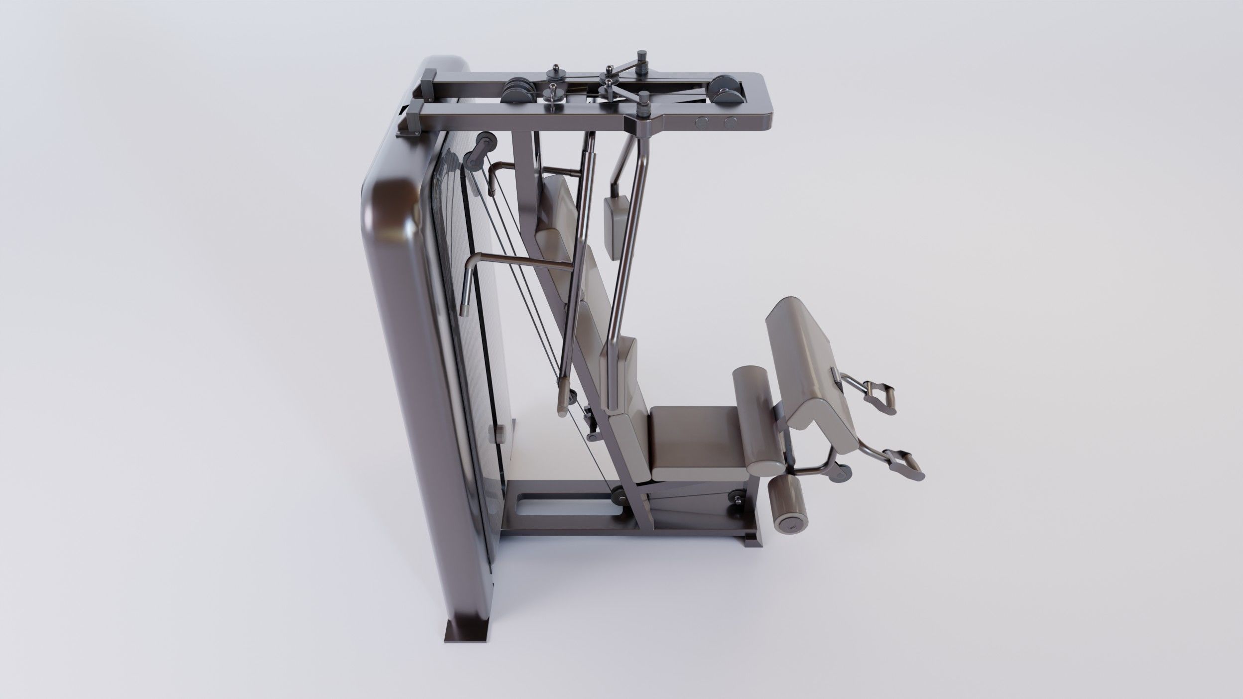 chest press machine Low-poly 3D model_10