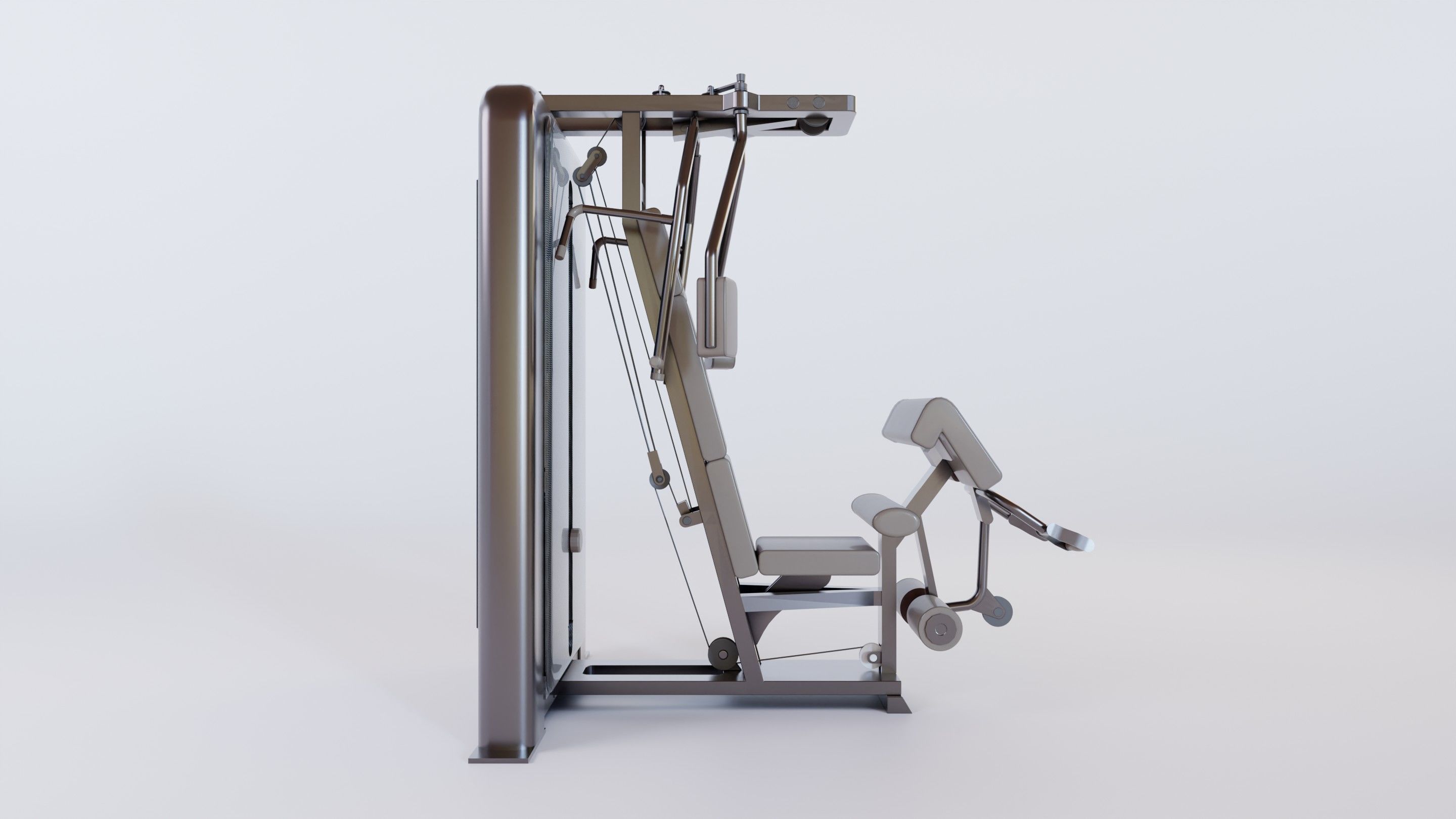 chest press machine Low-poly 3D model_4