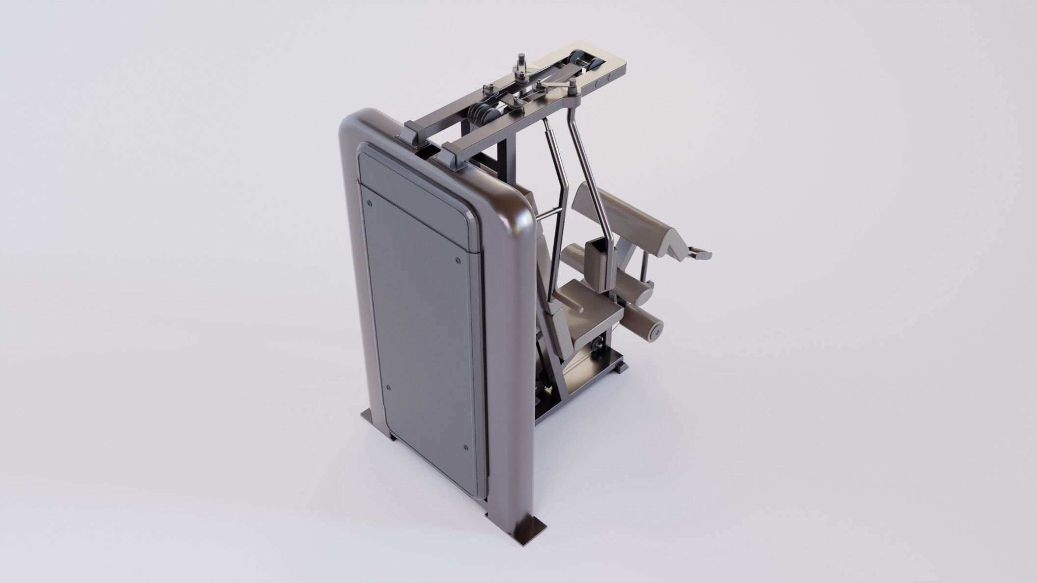chest press machine Low-poly 3D model_9