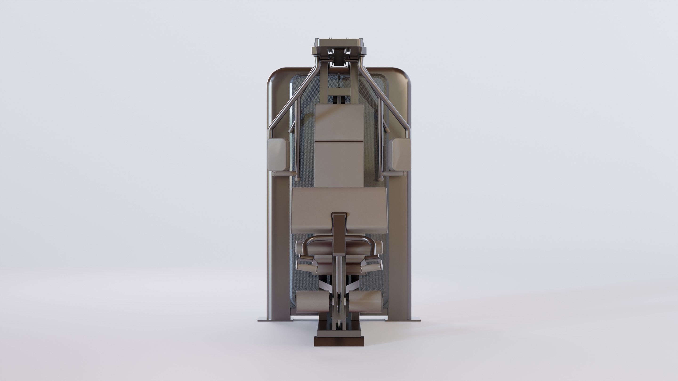 chest press machine Low-poly 3D model_3