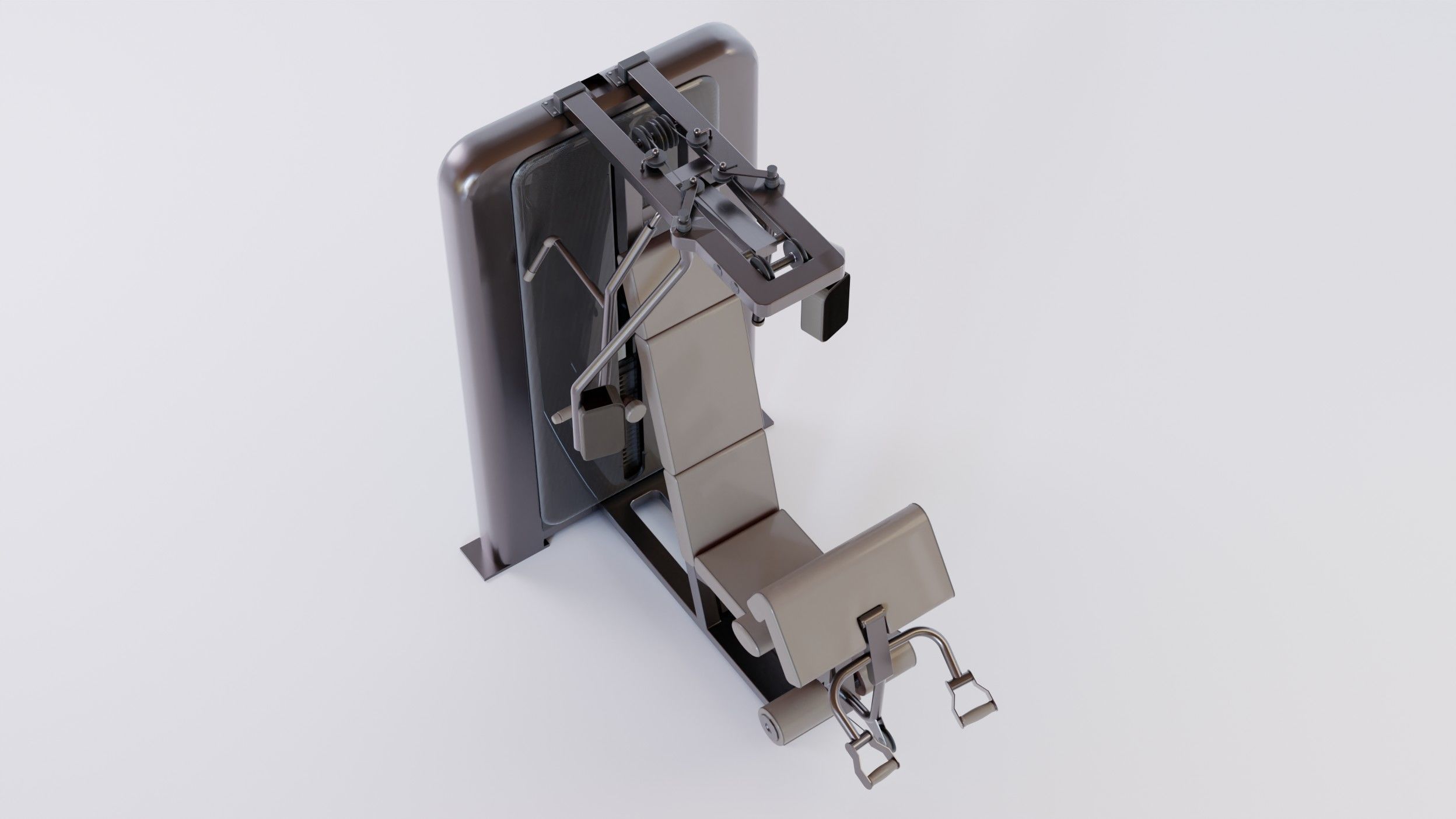 chest press machine Low-poly 3D model_5