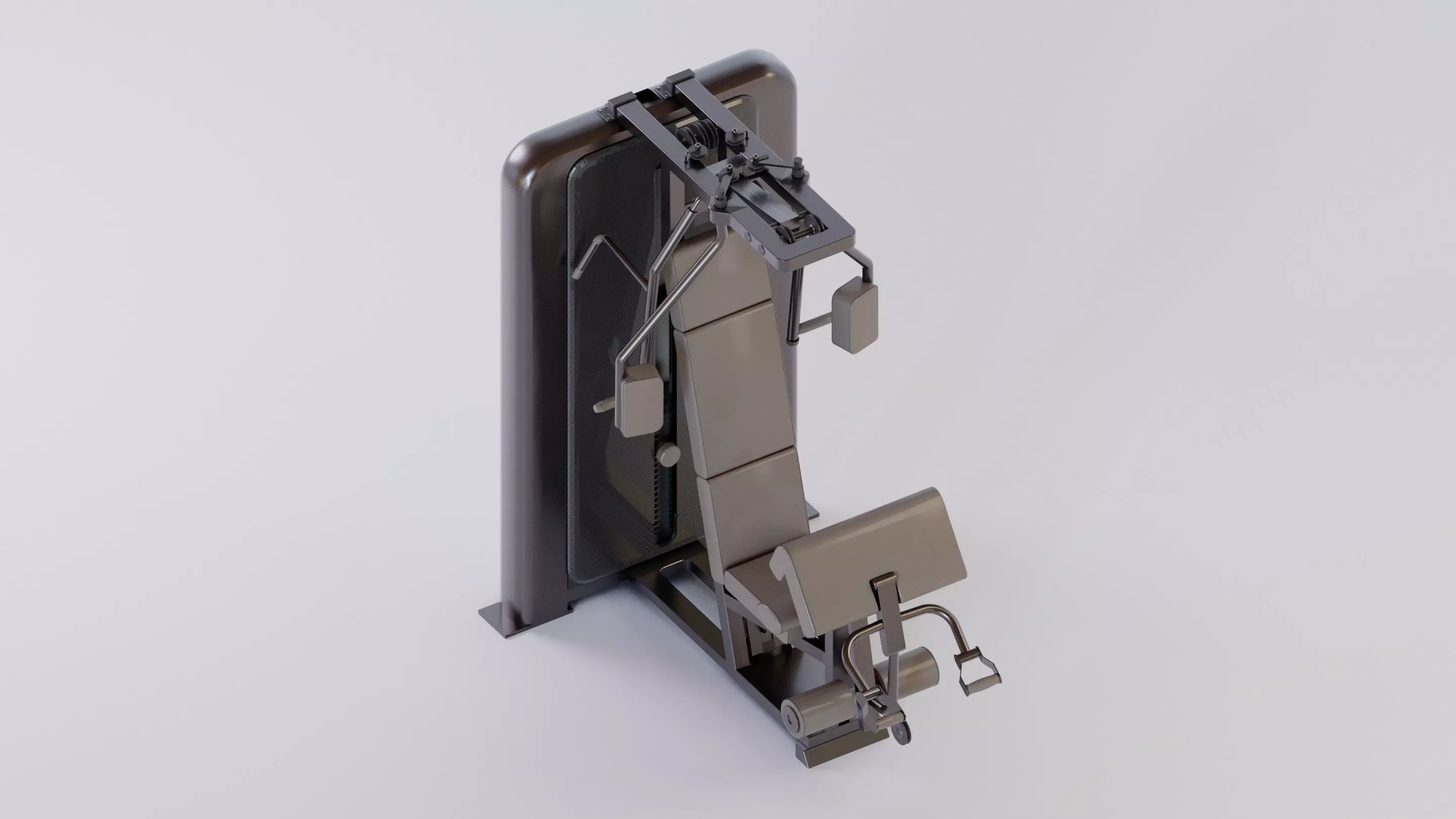 chest press machine Low-poly 3D model_0