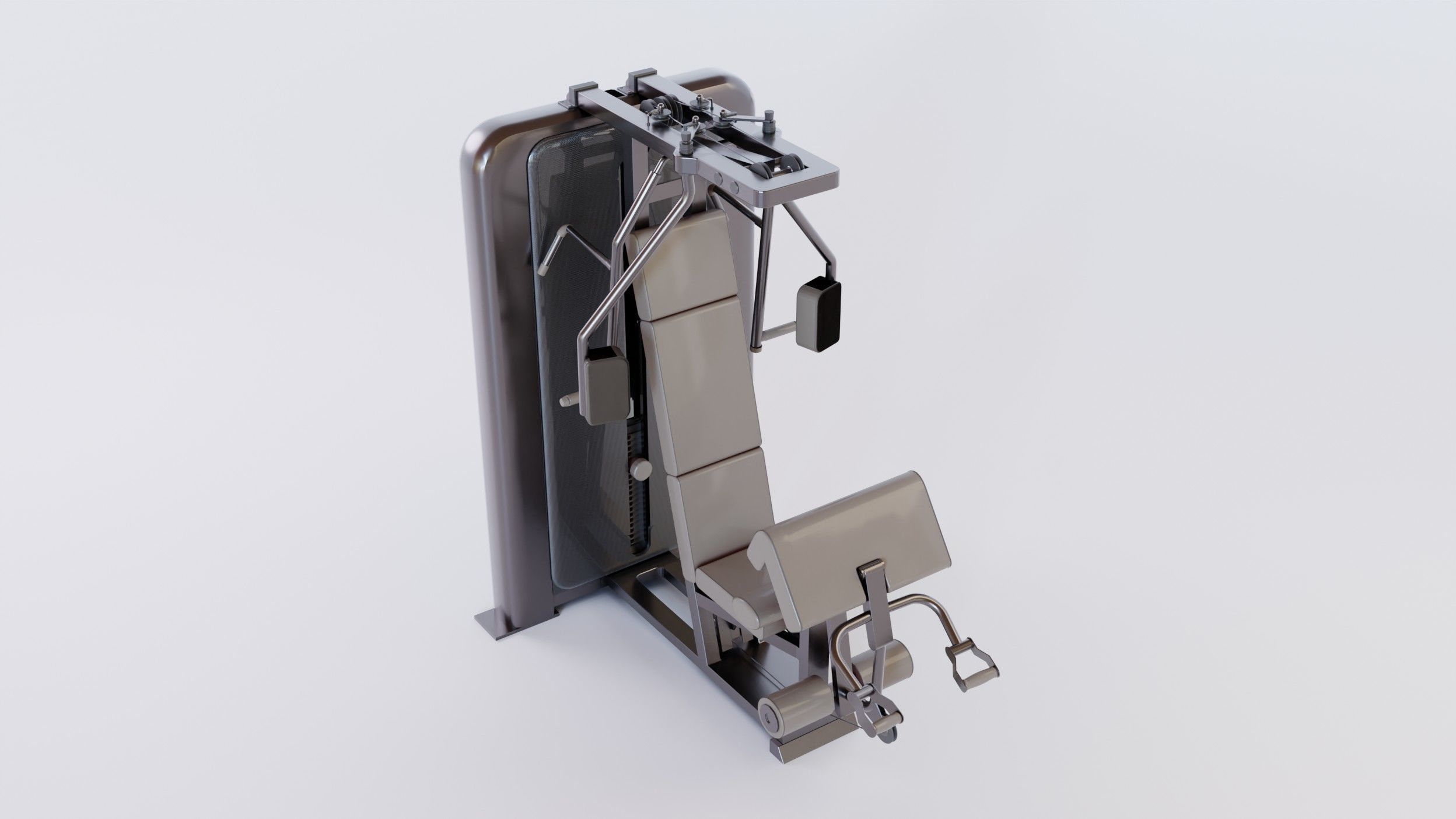 chest press machine Low-poly 3D model_2
