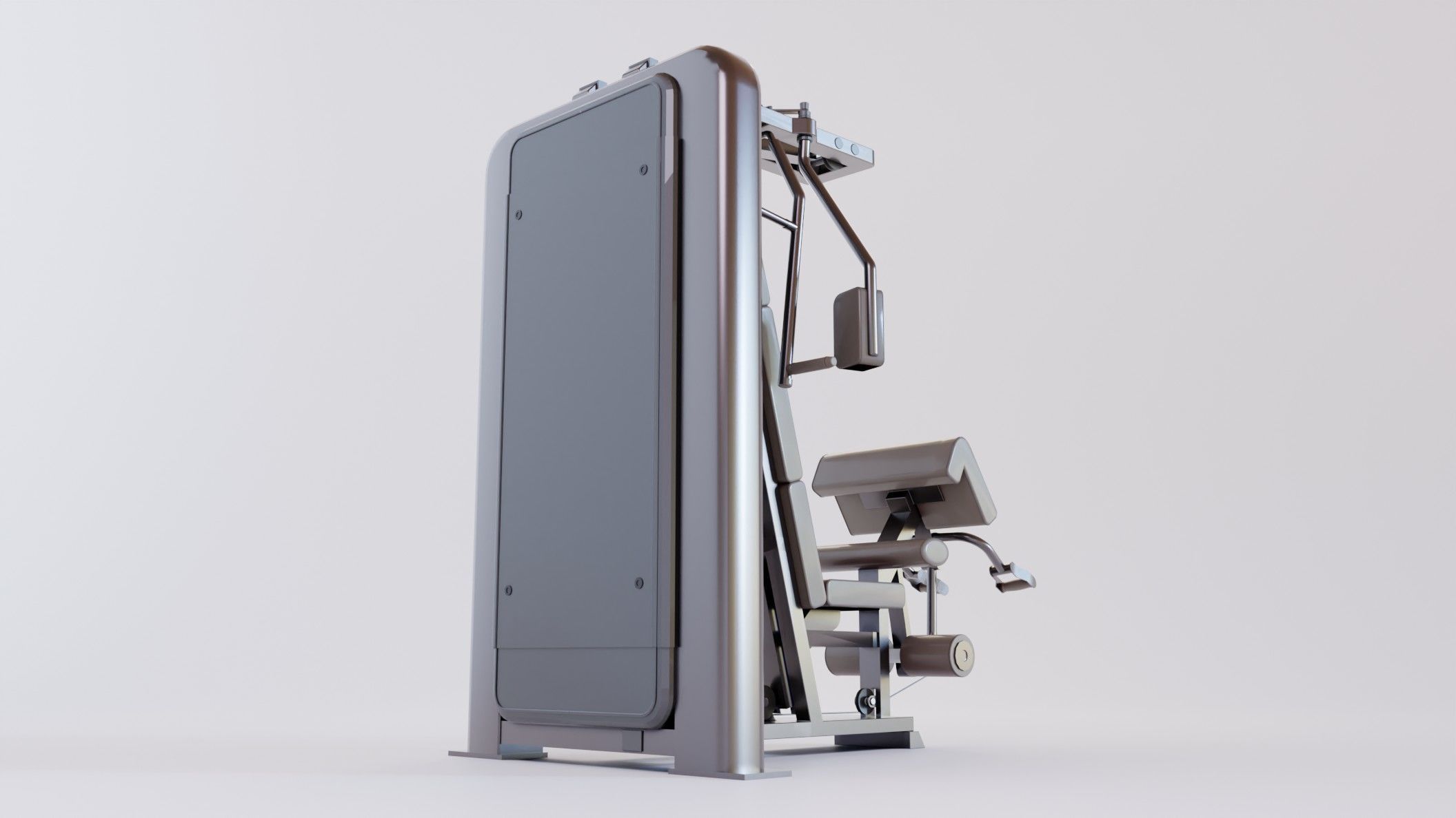 chest press machine Low-poly 3D model_7