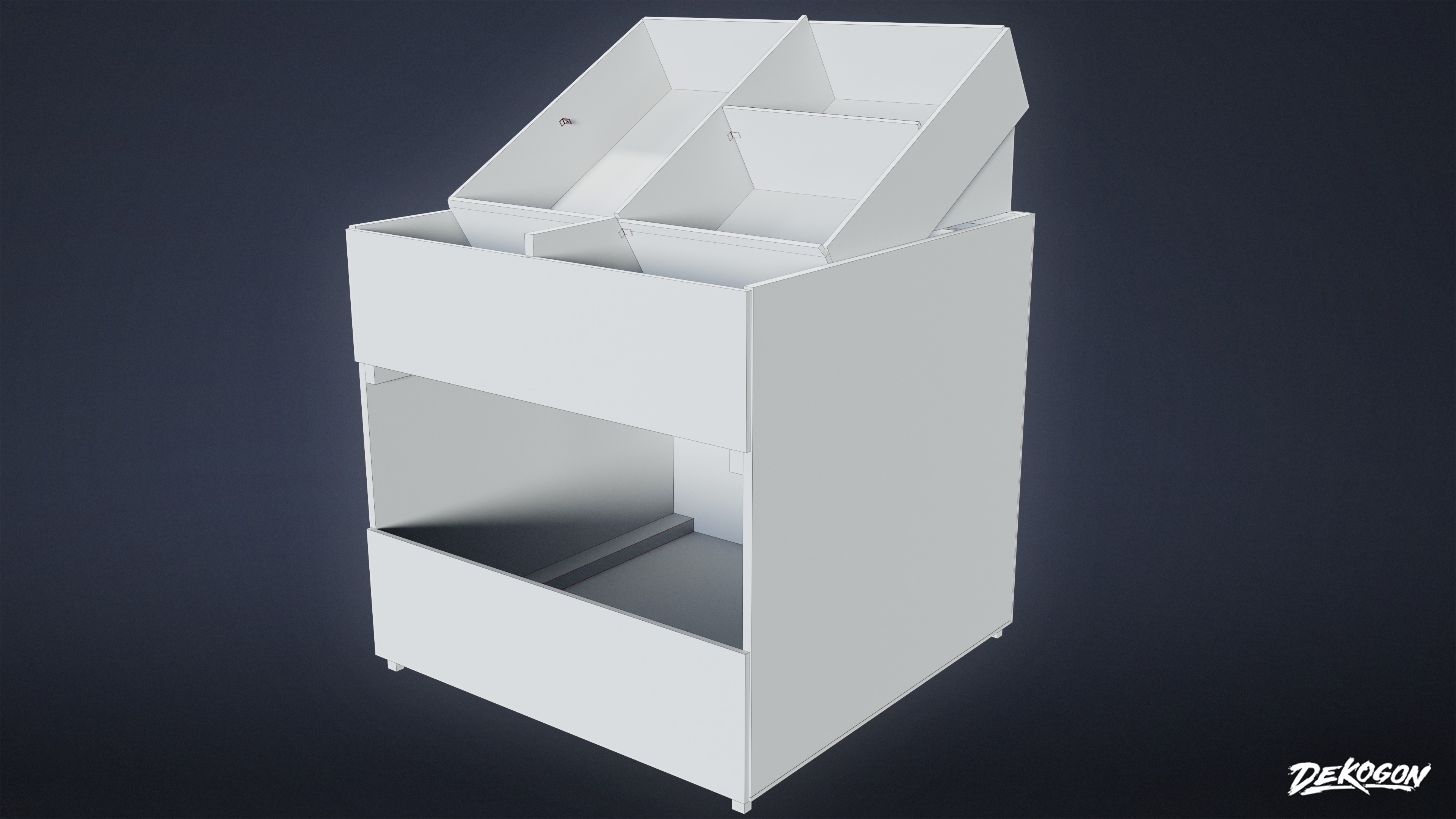 GROCERY - Food Stand 01 - LOW POLY AND NANITE Low-poly 3D model_8