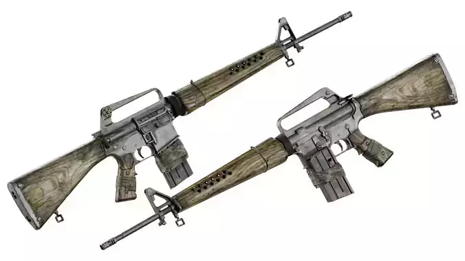 M16A1 FALLOUT Low-poly 3D model