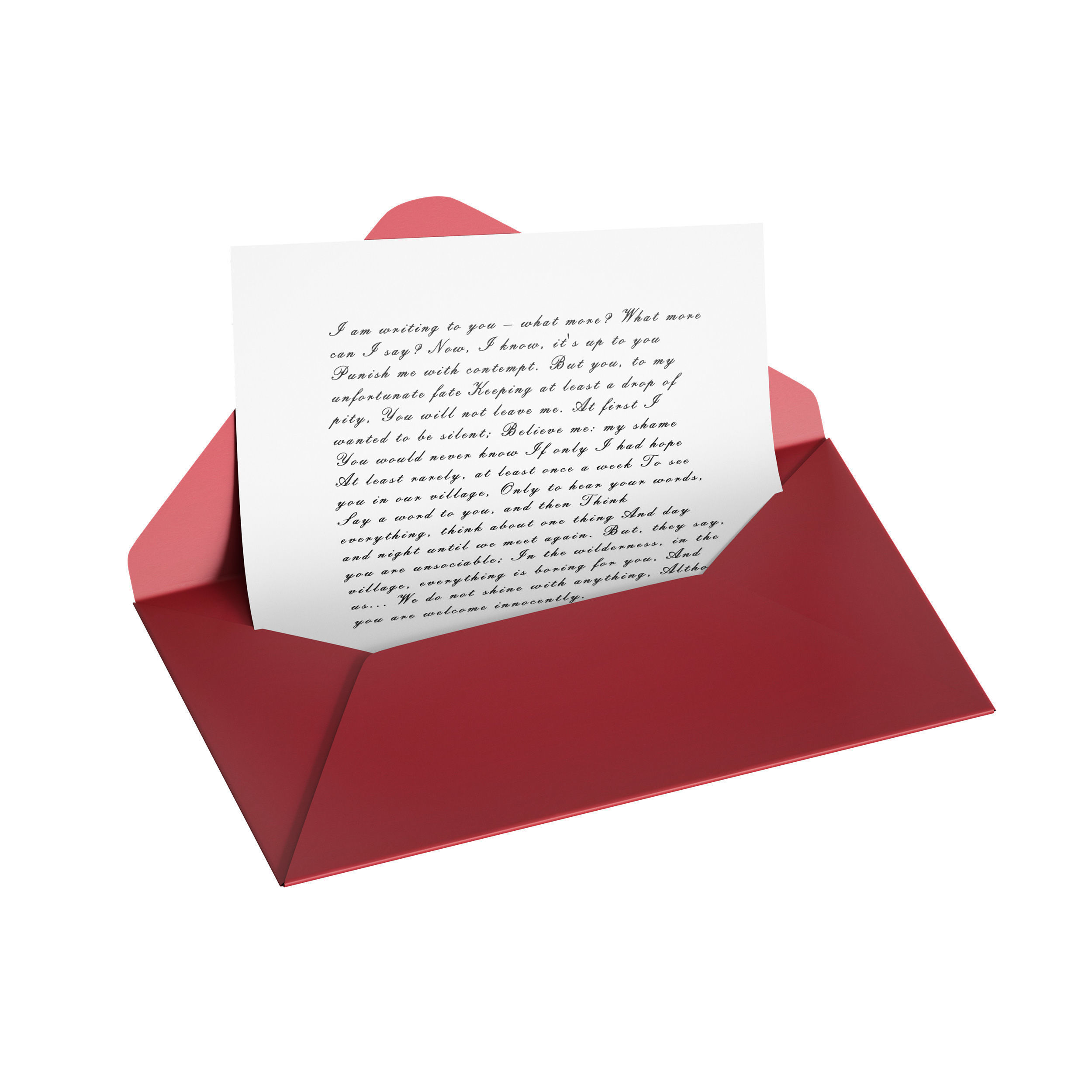 Envelope Letter Invitation 3D model_12