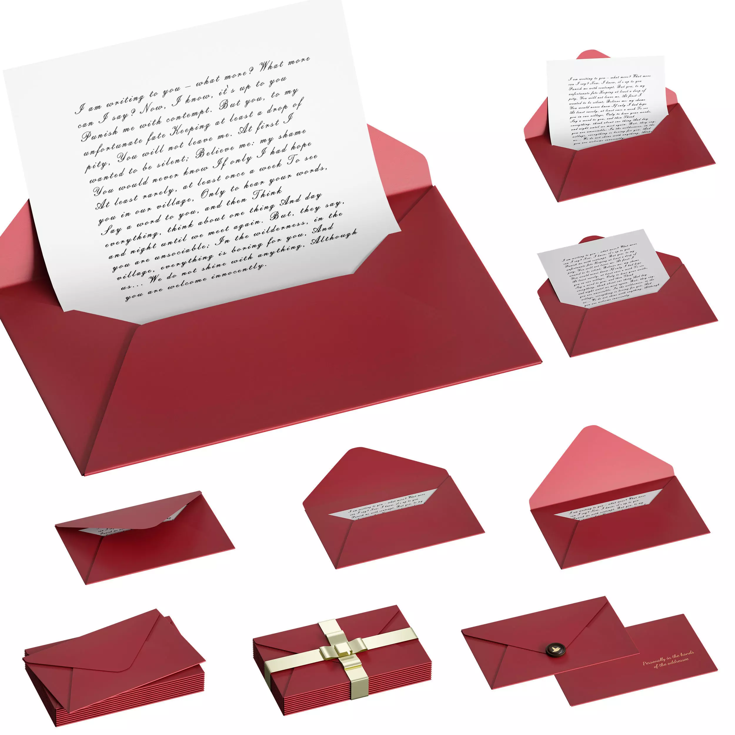 Envelope Letter Invitation 3D model_0