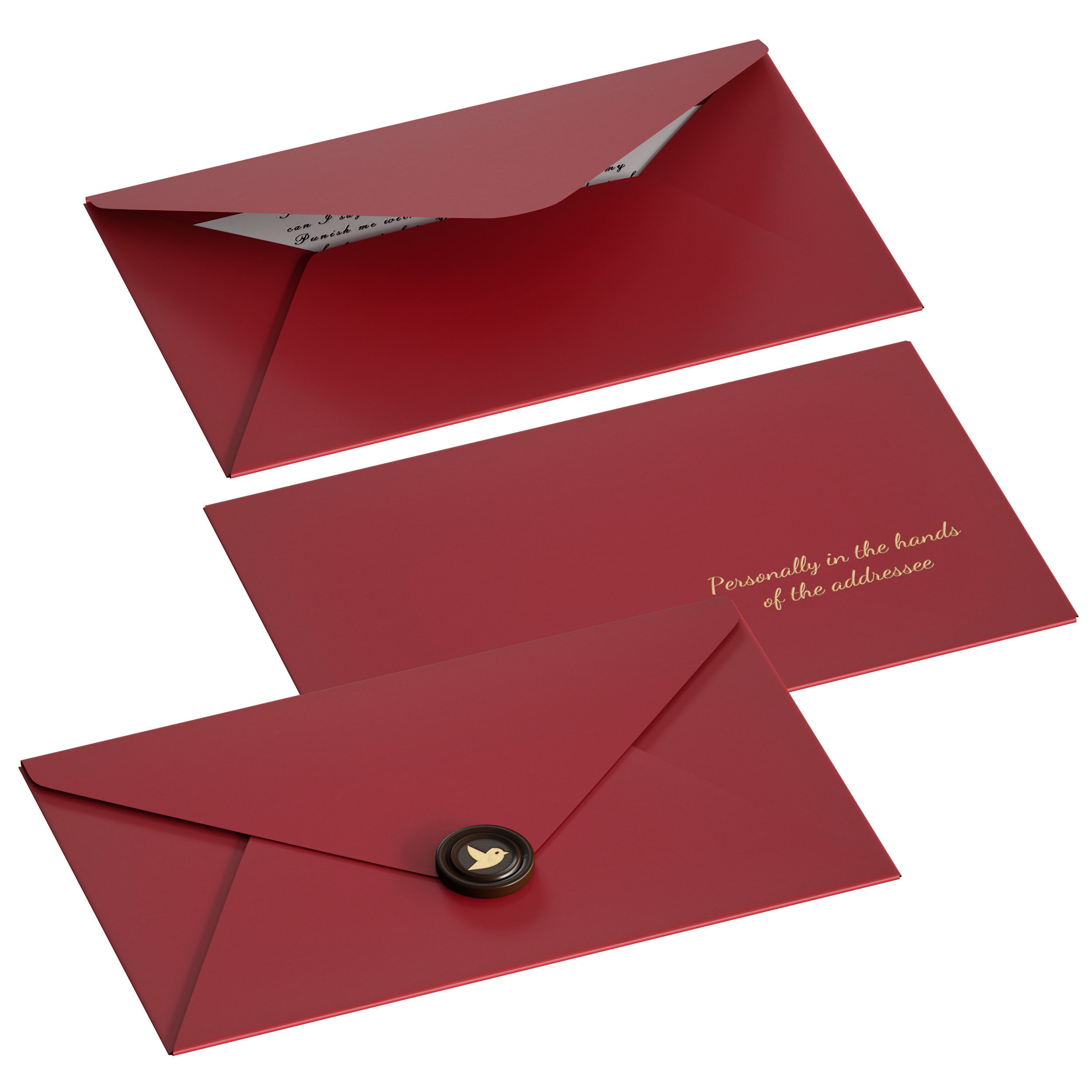 Envelope Letter Invitation 3D model_1