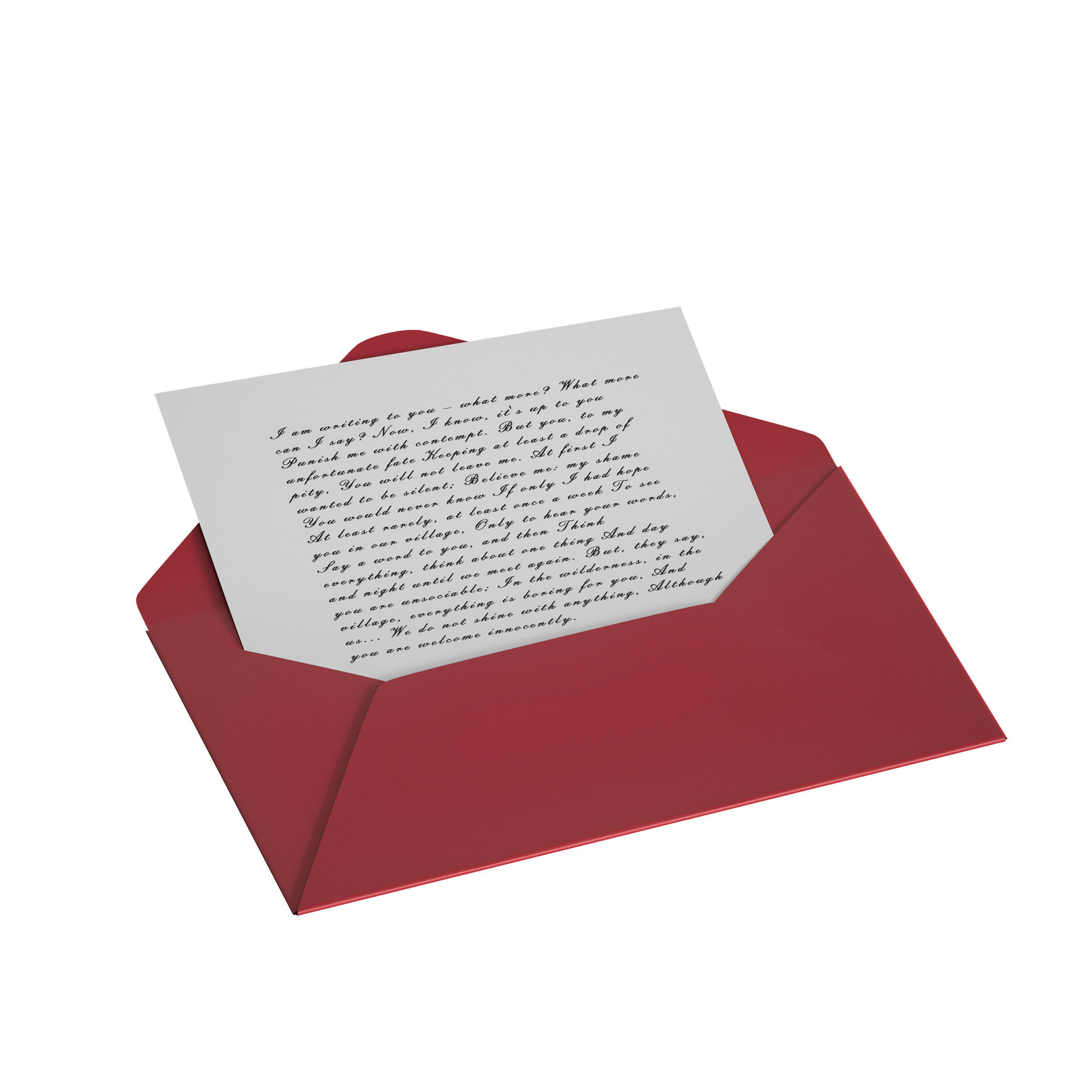 Envelope Letter Invitation 3D model_13