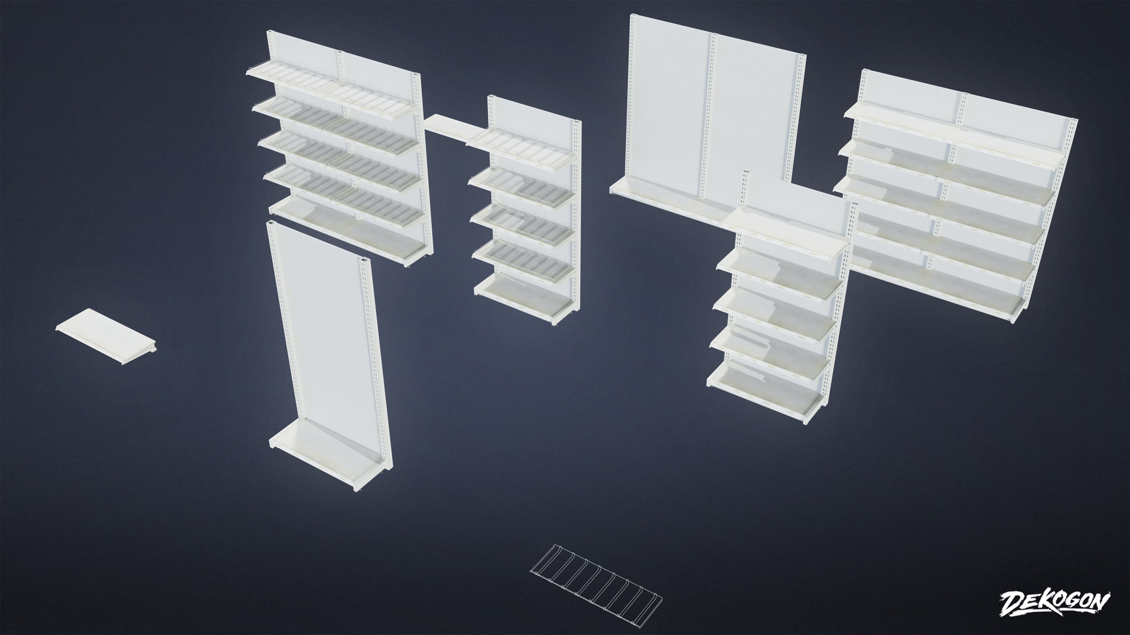 GROCERY - Food Stand 11 - LOW POLY AND NANITE Low-poly 3D model_1