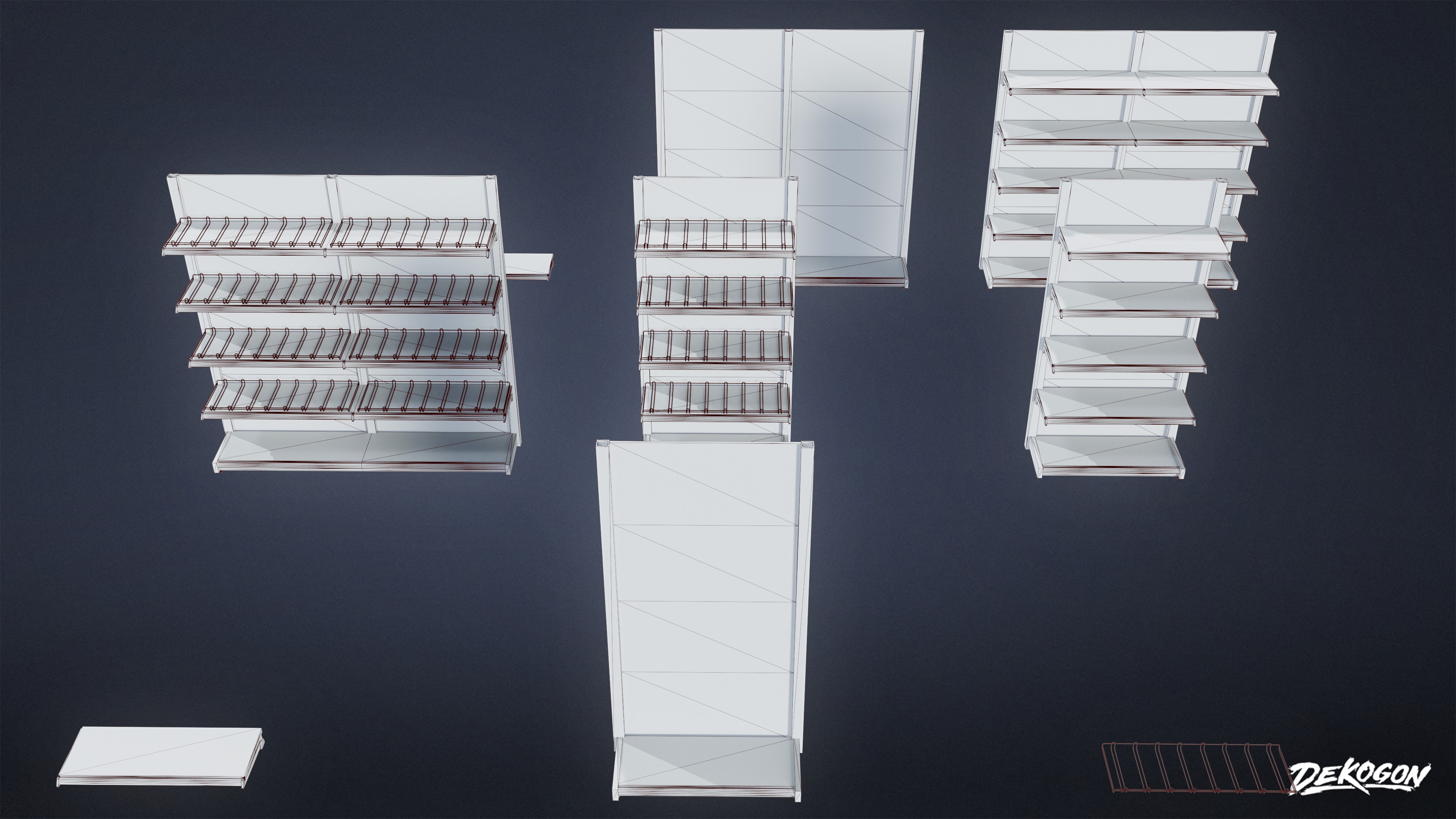 GROCERY - Food Stand 11 - LOW POLY AND NANITE Low-poly 3D model_7