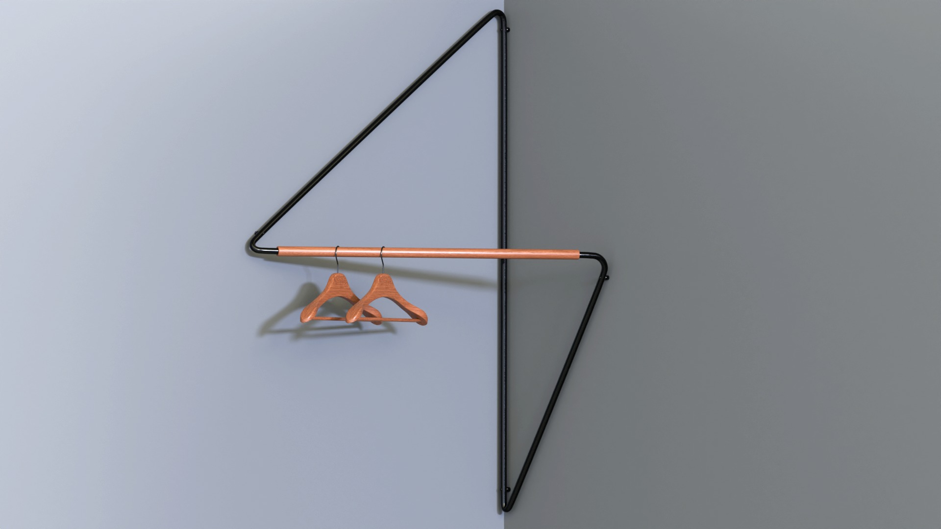 Corner clothes hanger 3D model 3D model_3