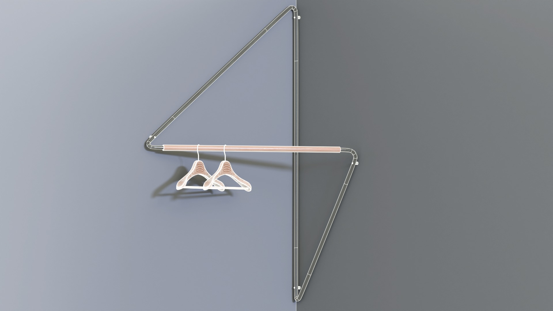 Corner clothes hanger 3D model 3D model_4