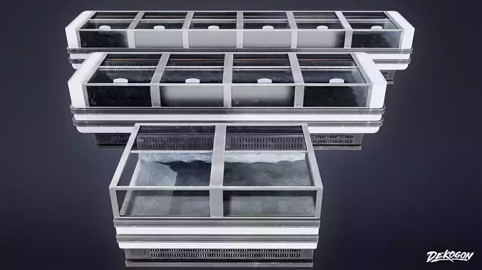 GROCERY - Freezer Standing Case 04 - LOW POLY AND NANITE