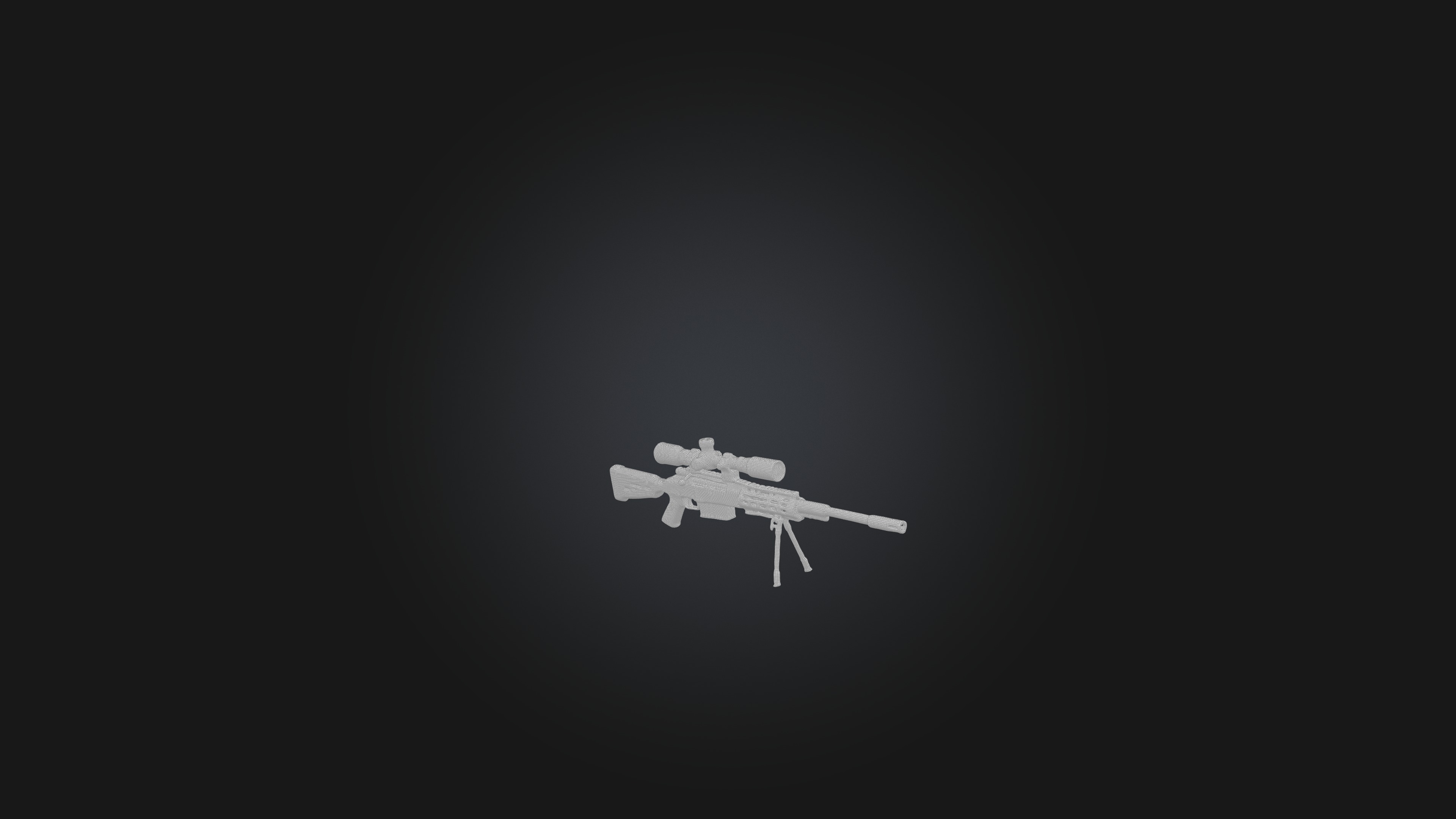 Sniper Rifle Low-poly 3D model_1
