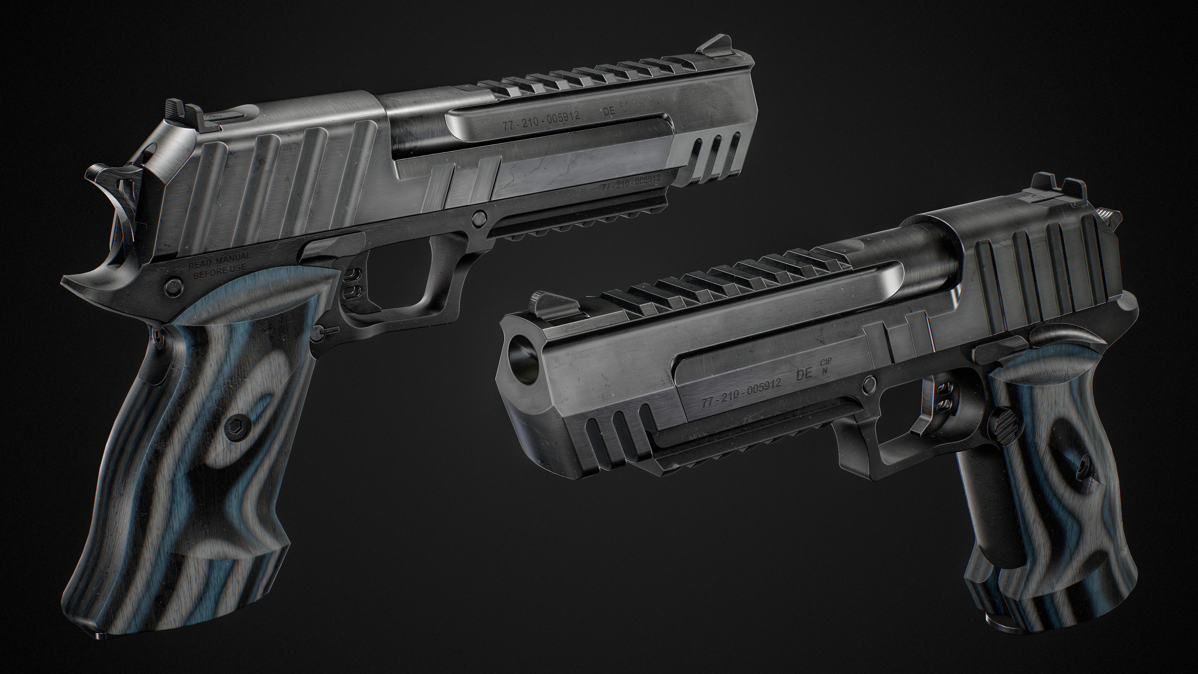 Desert Eagle FPS Animation Low-poly 3D model_7